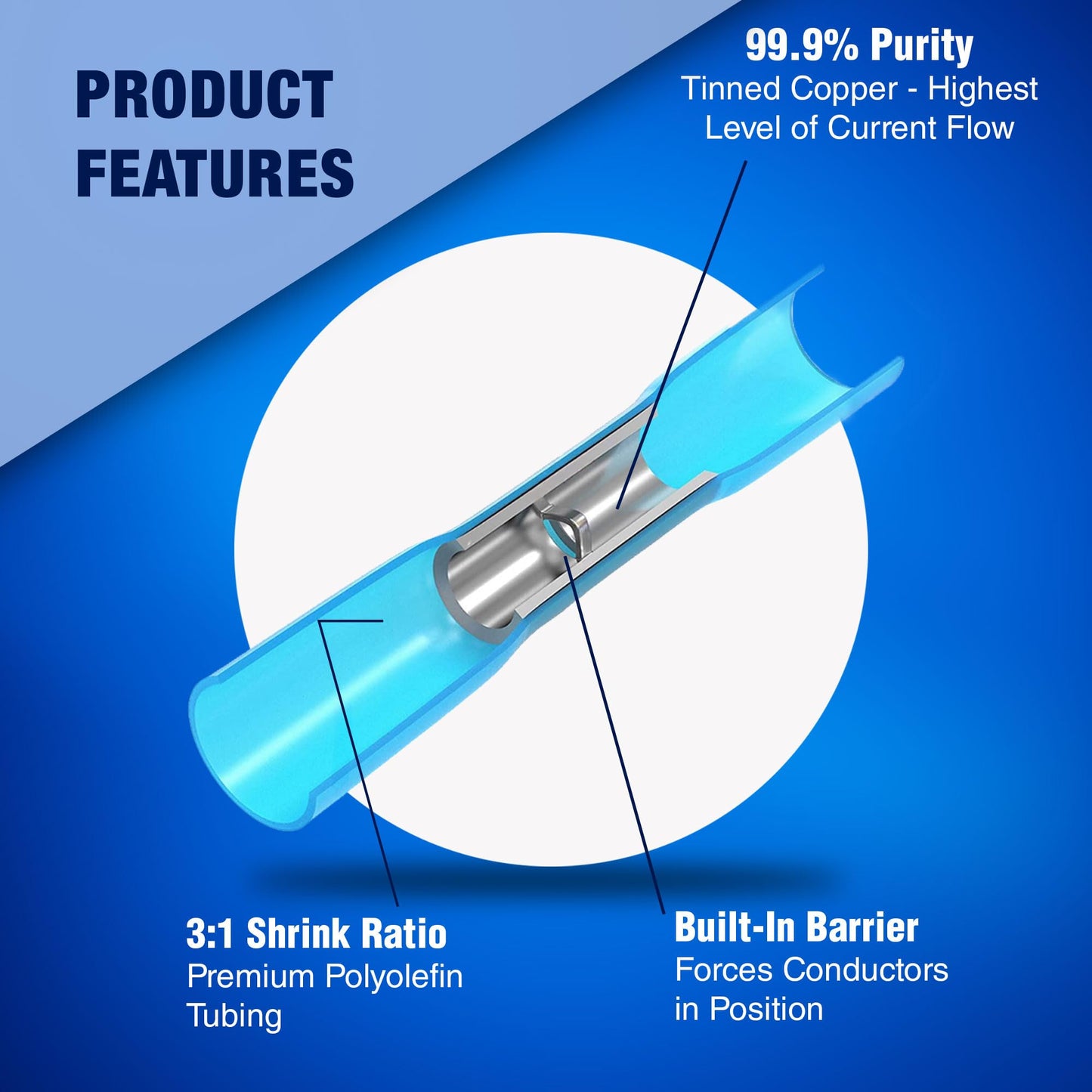 New Age America® 340pcs KableSeal™ Heat Shrink Butt Connectors Kit | AWG 26-10 | Color Coded | Tinned Red Copper & IP67 Rated Water Proof | Marine Grade | Wire Butt Splice Connectors | UL Certified