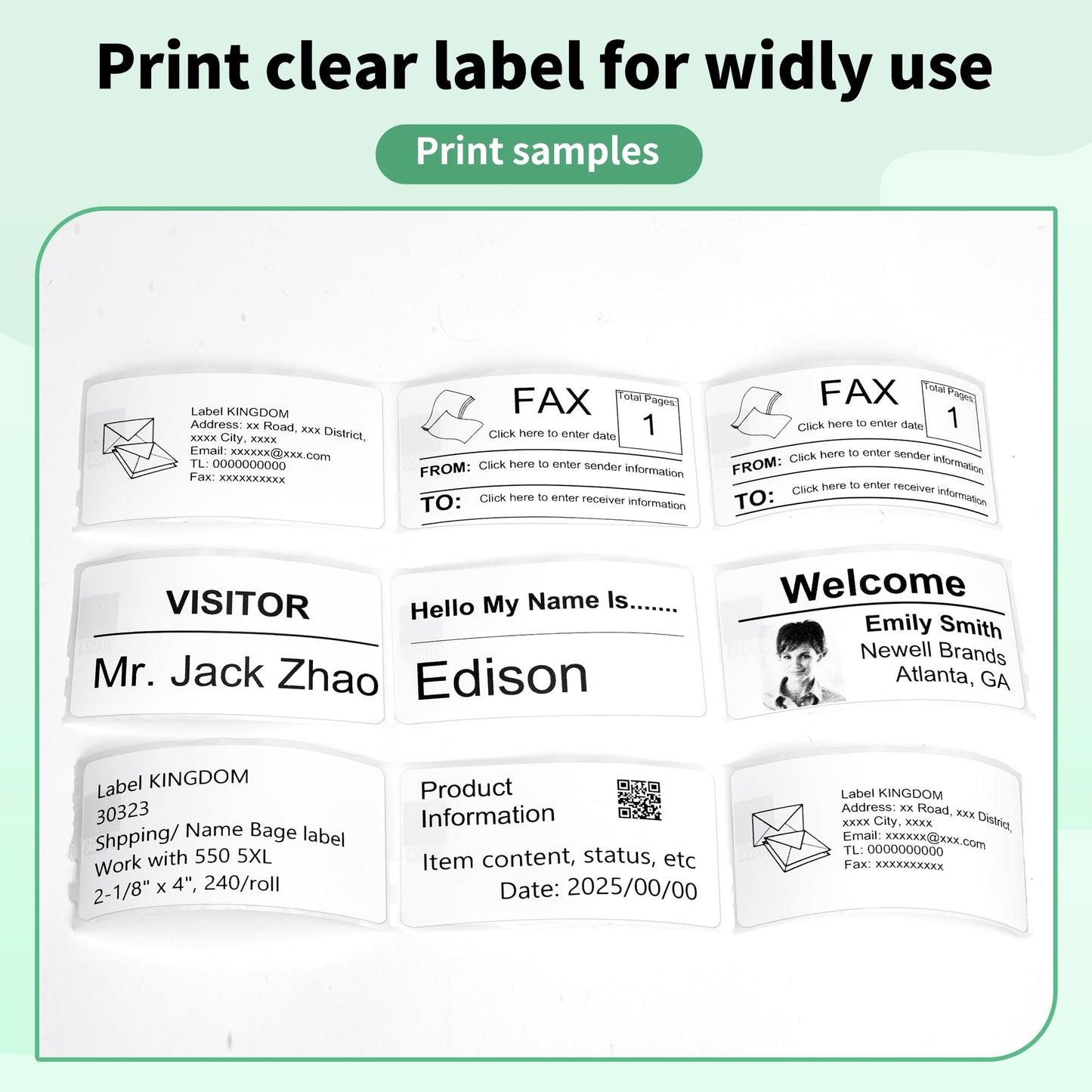 8 Rolls Compatible with Dymo LabelWriter 550 Shipping/Address Label 30323 (2-1/8" x 4") for Label Writer 5XL, 450 Desktop Printers, 200/ Roll, Chip in