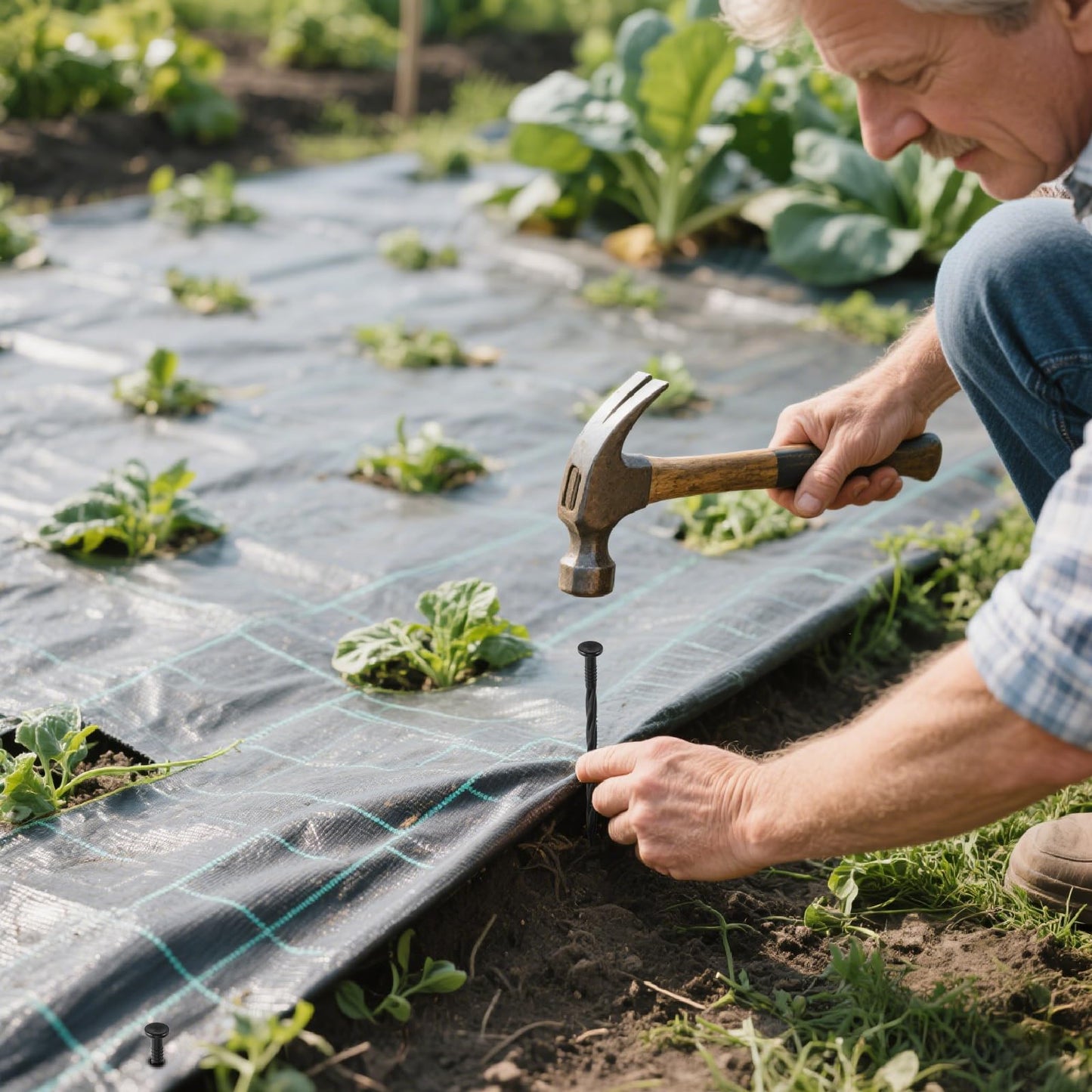 300Pcs 8-Inch Plastic Landscape Edging Spikes, Spiral Anchoring Nails for Weed Barrier, Paver Edging, Landscape Edging, Artificial Turf, Grass Pathways, and More