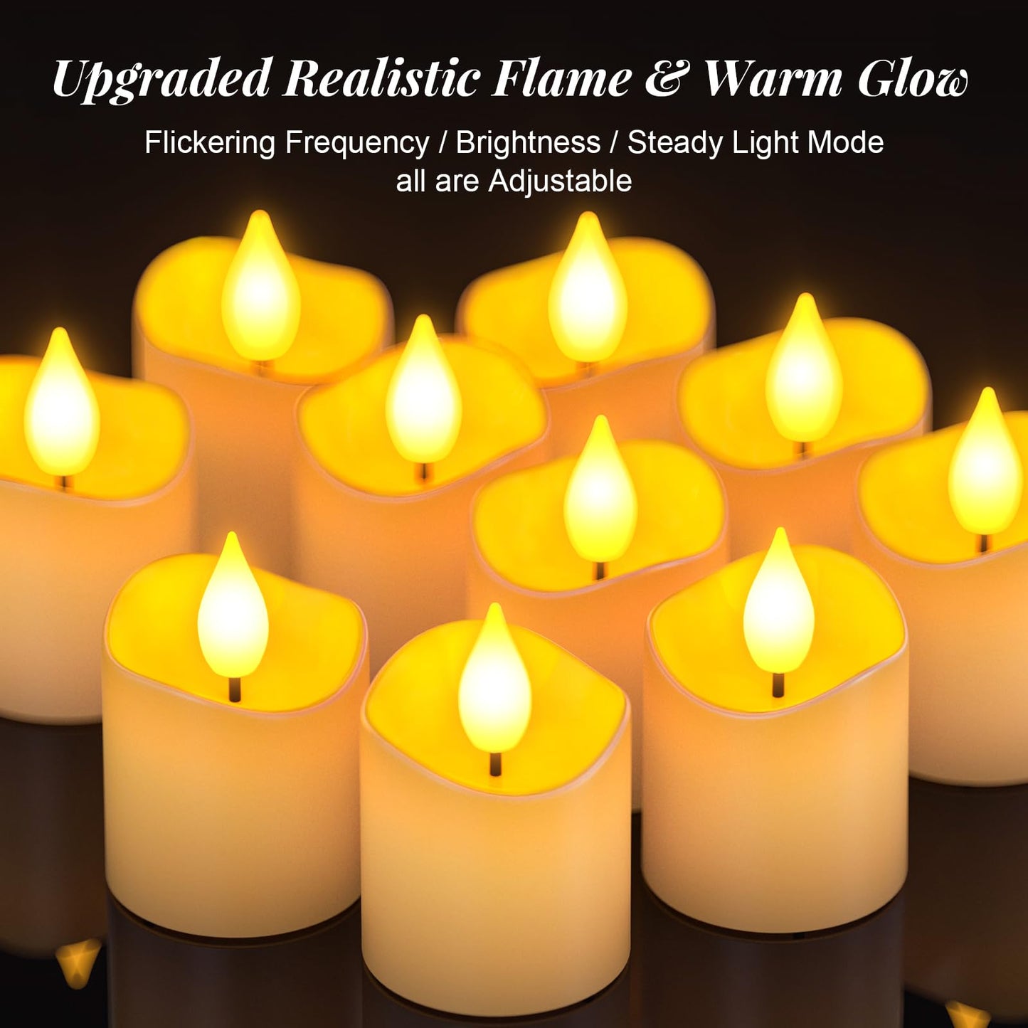 PChero Flameless Candles with Remote Timer & Charging Base, 12pcs USB Rechargeable Battery LED Tea Lights Small Votive Candles for Weddings Lantern Christmas Home Room Decor
