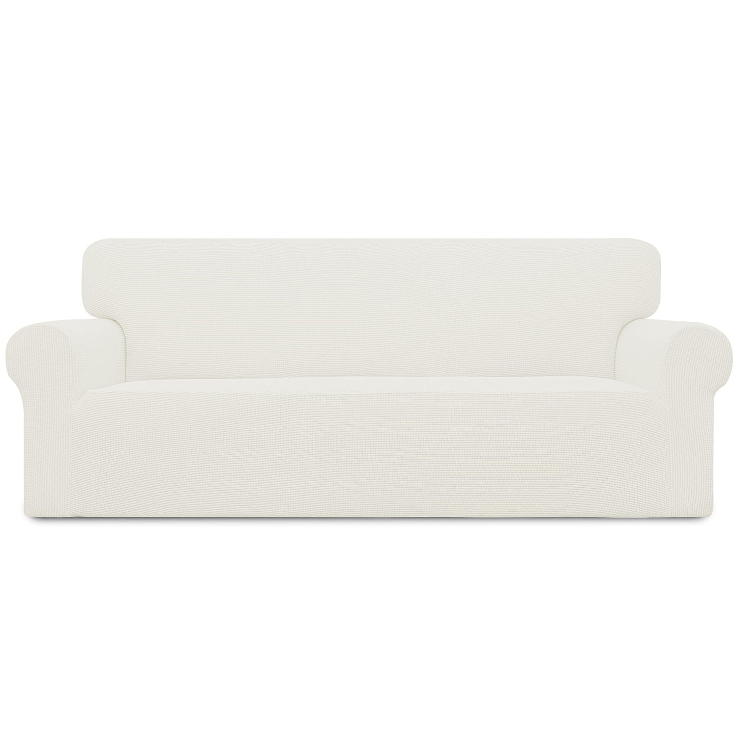 Easy-Going Stretch Sofa Slipcover Couch Sofa Cover Furniture Protector Soft with Elastic Bottom for Pets Kids Children Dog Spandex Jacquard Fabric Small Checks (X Large, Cream)