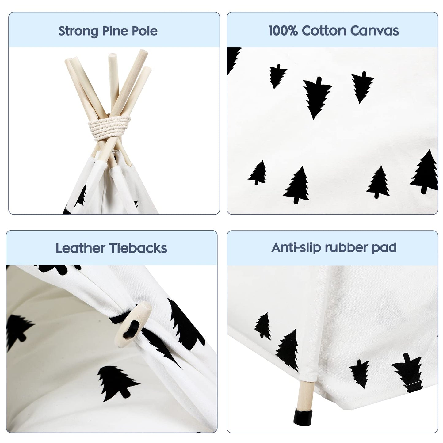 Pet Teepee for Dogs/Puppy and Cats with Thick Cushion Portable 24in Pet Tent with Blackboard Pet Houses Bed for Small Puppy Dog Indoor Outdoor