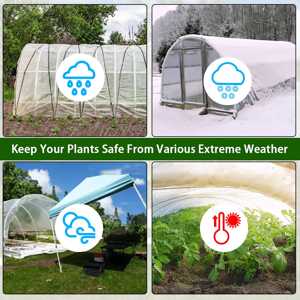 LSGCQ 6 mil Greenhouse Plastic Film Sheeting Cover 8 x 26 Ft UV Resistant Clear Polyethylene Film Green House Hoop Farm Plastic Cover for Gardening, Farming, Agriculture