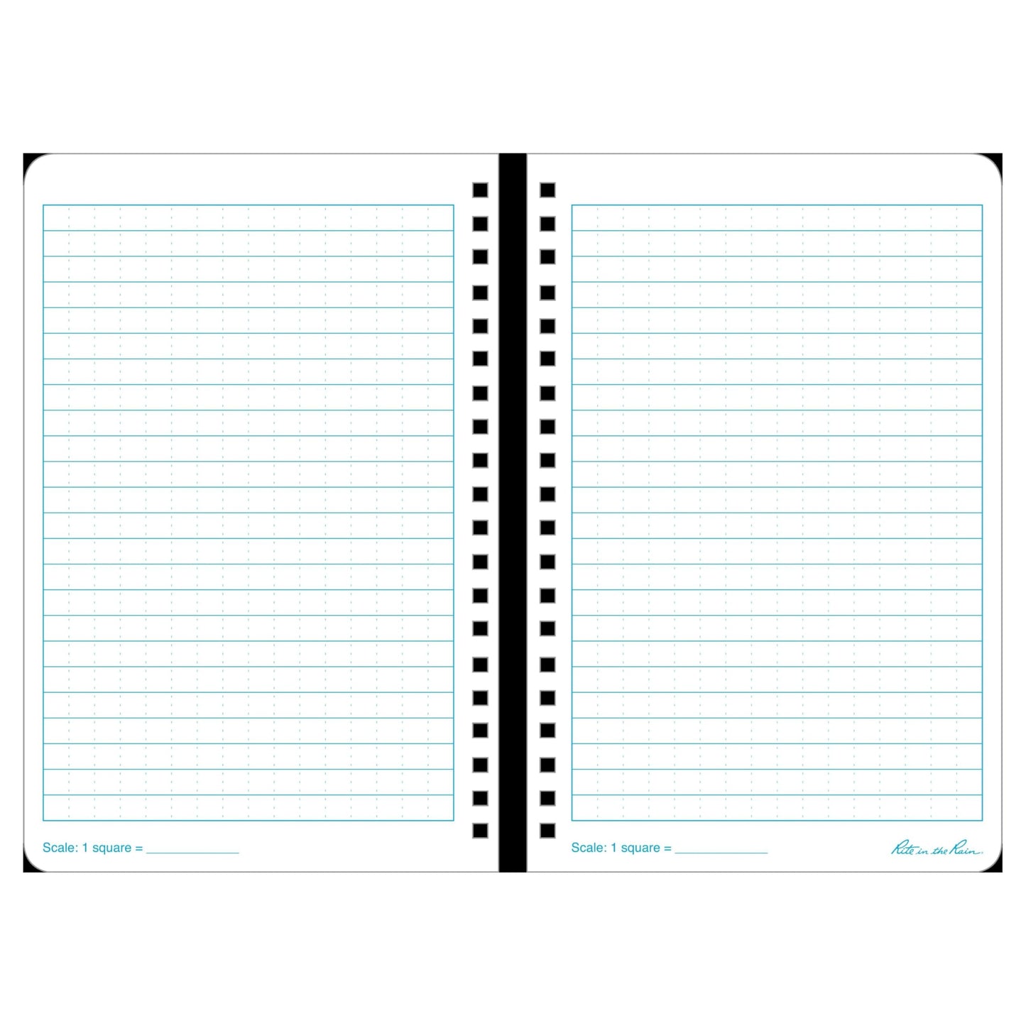 Rite in the Rain Weatherproof Side Spiral Notebook, 4.625" x 7", Yellow Cover, Universal Pattern, 3 Pack (No. 373L3)