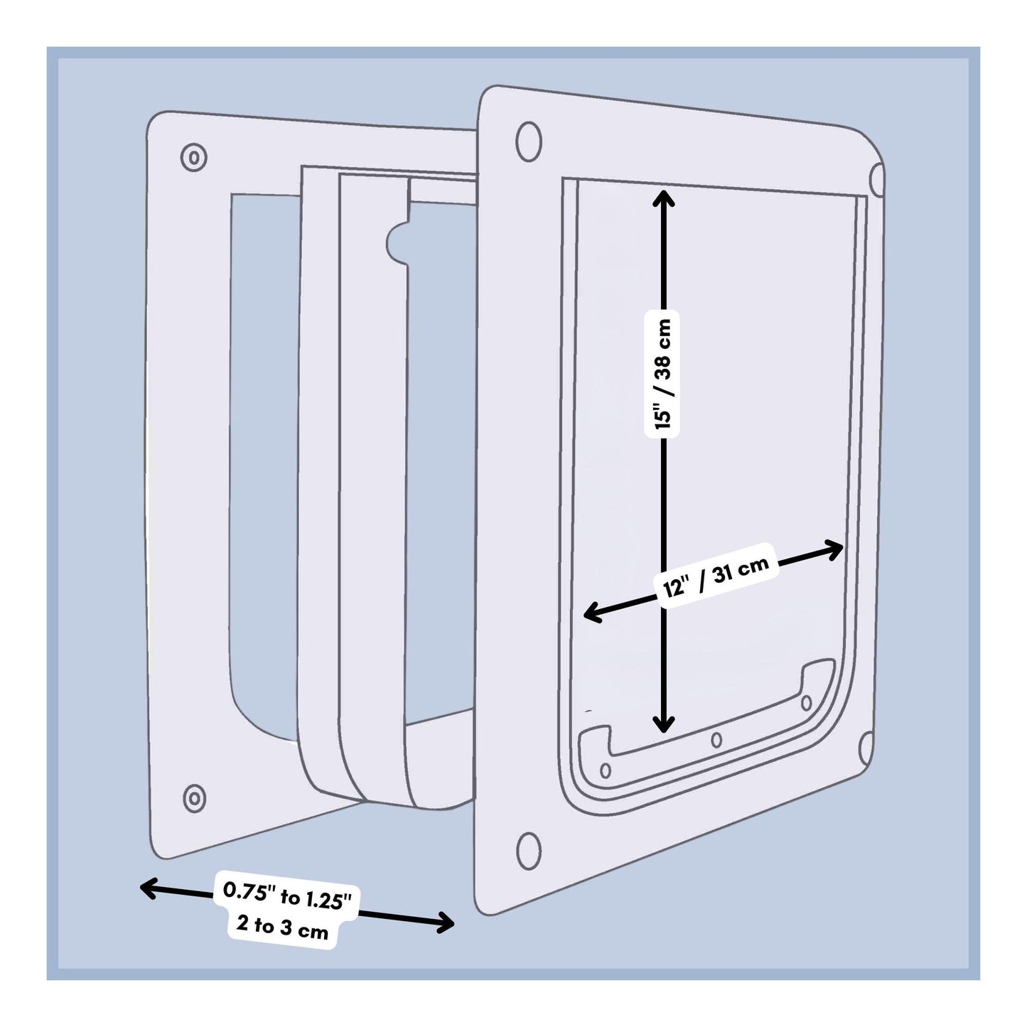 Trixie Pet Products 2-Way Locking Dog Door, Medium to X-Large Dogs, White