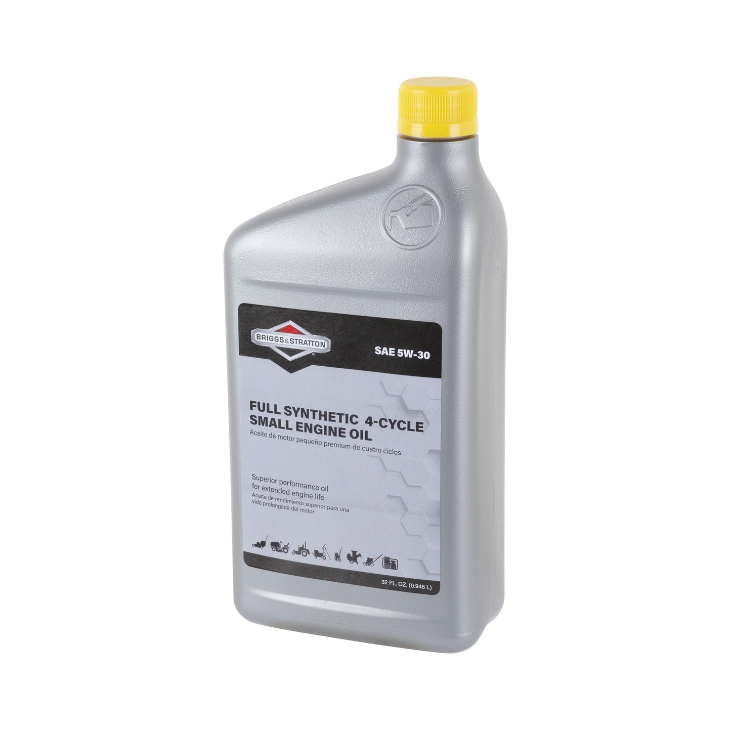 Briggs & Stratton 100074 SAE 5W-30 Synthetic Small Engine Motor Oil, 32-Ounce