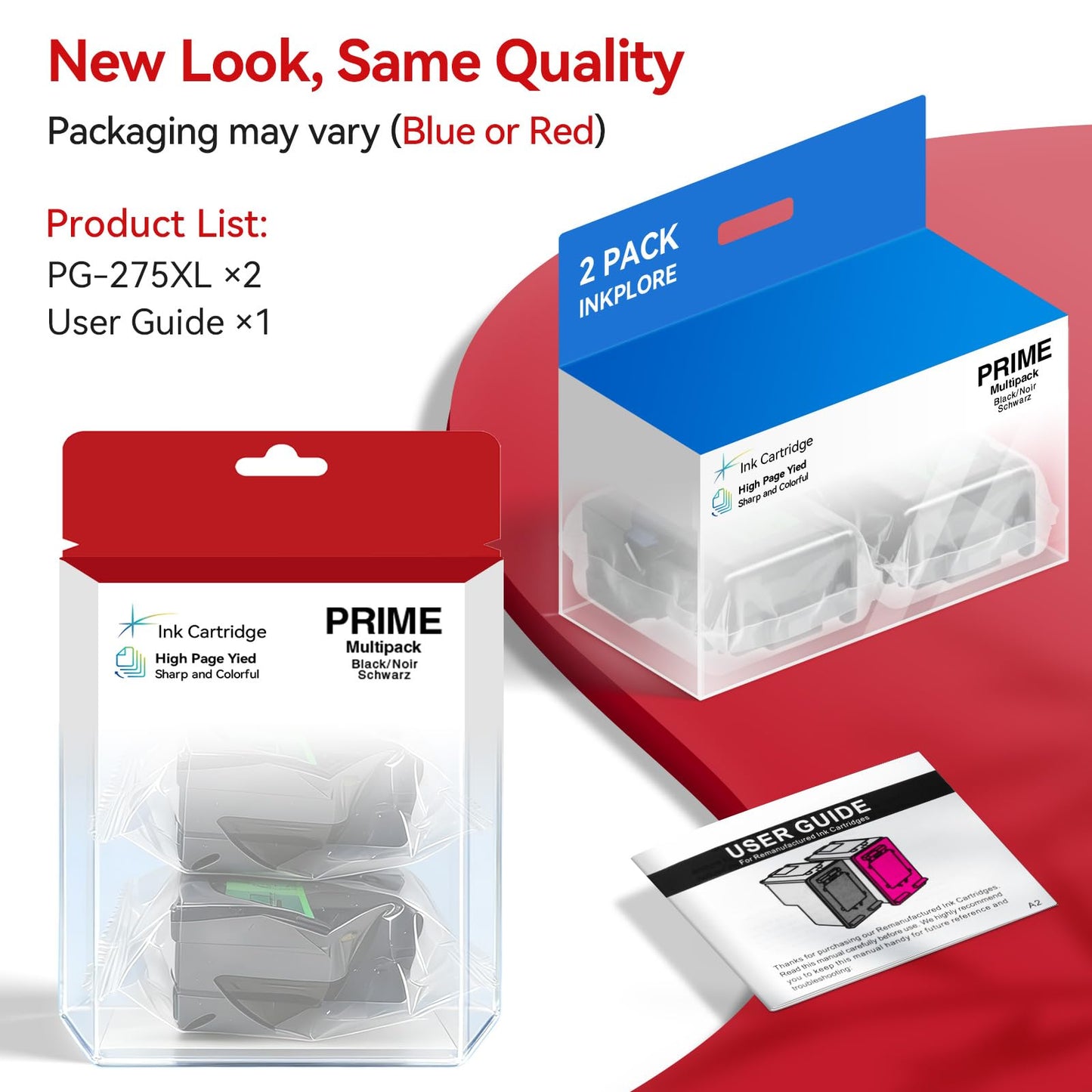 PG-275XL Ink Cartridges High Yield Compatible for Canon 275 Black Ink Cartridge Compatible for Pixma TS3720 TR4720 TR4700 TR4723 TR4722 TS3500 TS3520 TS3522 Printer (2 Black)