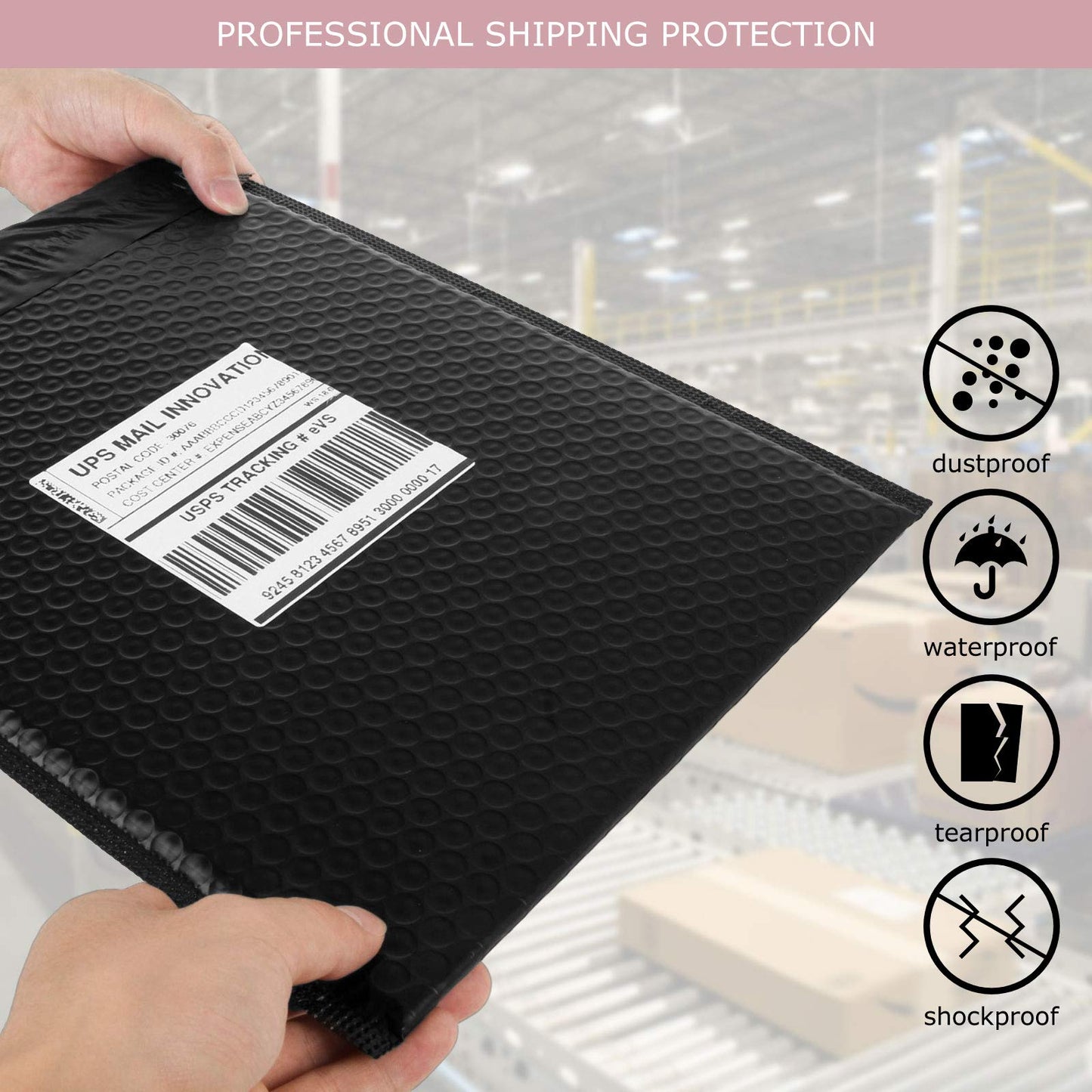 10 x 13 inch Bubble Mailers #4 Padded Mailing Envelopes 25 Packs, Black Waterproof Self Seal Poly Bubble Mailer Padded Mailer Envelopes Cushioned Mailing Shipping Bags