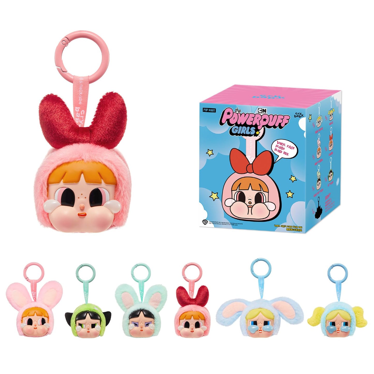 POP MART Crybaby × Powerpuff Girls Series-Vinyl Face Plush Blind Box, Crybaby Blind Box Figures, Random Design Action Figures Collectible Toys Home Decorations, Single Box