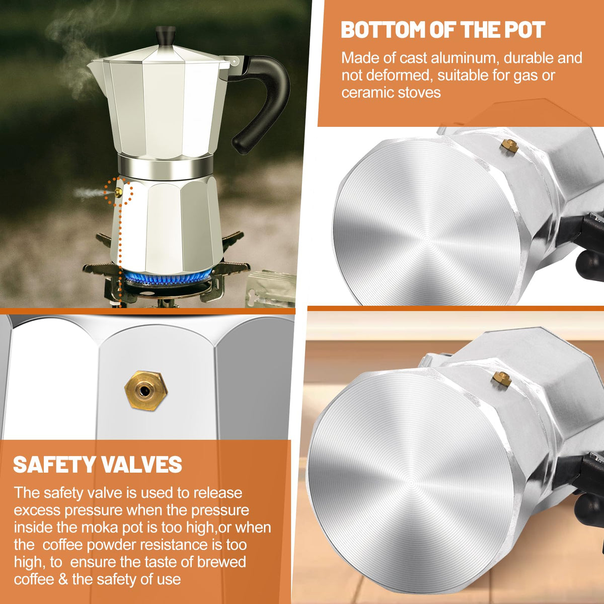 DITOSH 14 Cup Aluminum Espresso Stovetop Moka Pot Express Coffee Maker Percolator Italian Classic Mocha Coffee Machine for Italian and Cuban Cafe Brewing for Home & Camping 700ml 23oz