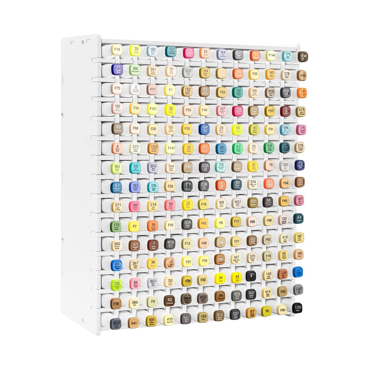 Mumisuto 180 Slot Marker Organizer, PVC Marker Pen Holder, Desktop Art Supply Organizer, White