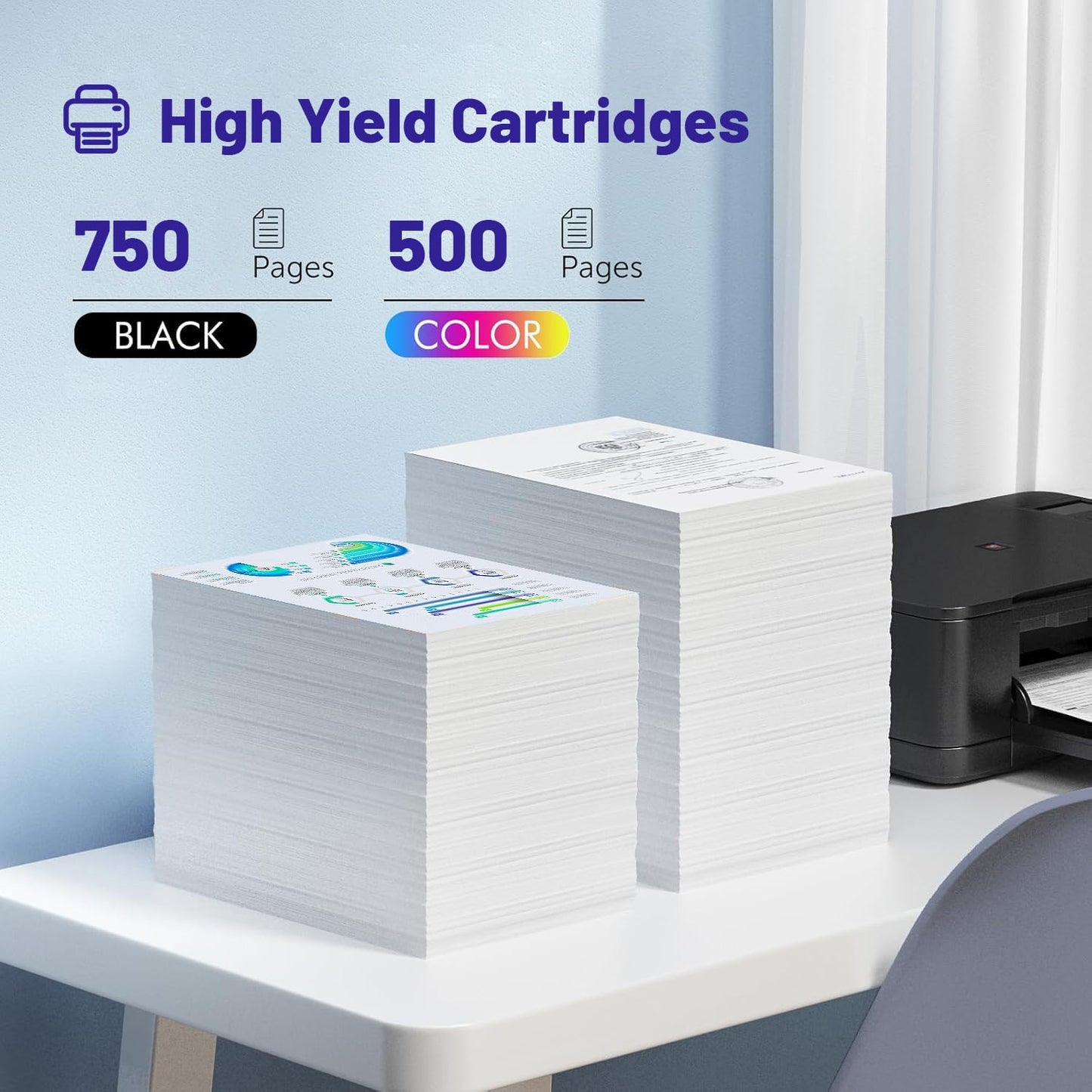 NSDHInk 275XL 276XL Ink Cartridges High Yield Replacement for Canon Ink PG-275 XL CL-276 XL Work for Canon Pixma TR4720 TS3720 TS3500 TS3522 TS3520 TS3700 TS3722 TR4700 TR4722 TR4723 TR4725 Ink, 2Pack