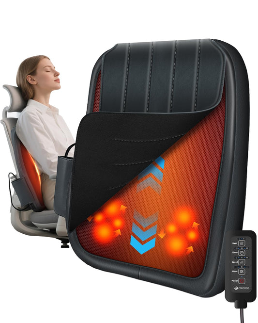 CooCoCo Back Massager for Back Pain Deep Tissue, Shiatsu Massager with Heat, 3D Kneading Massage for Lower Back for Chair, Gifts for Mom, Dad, Women