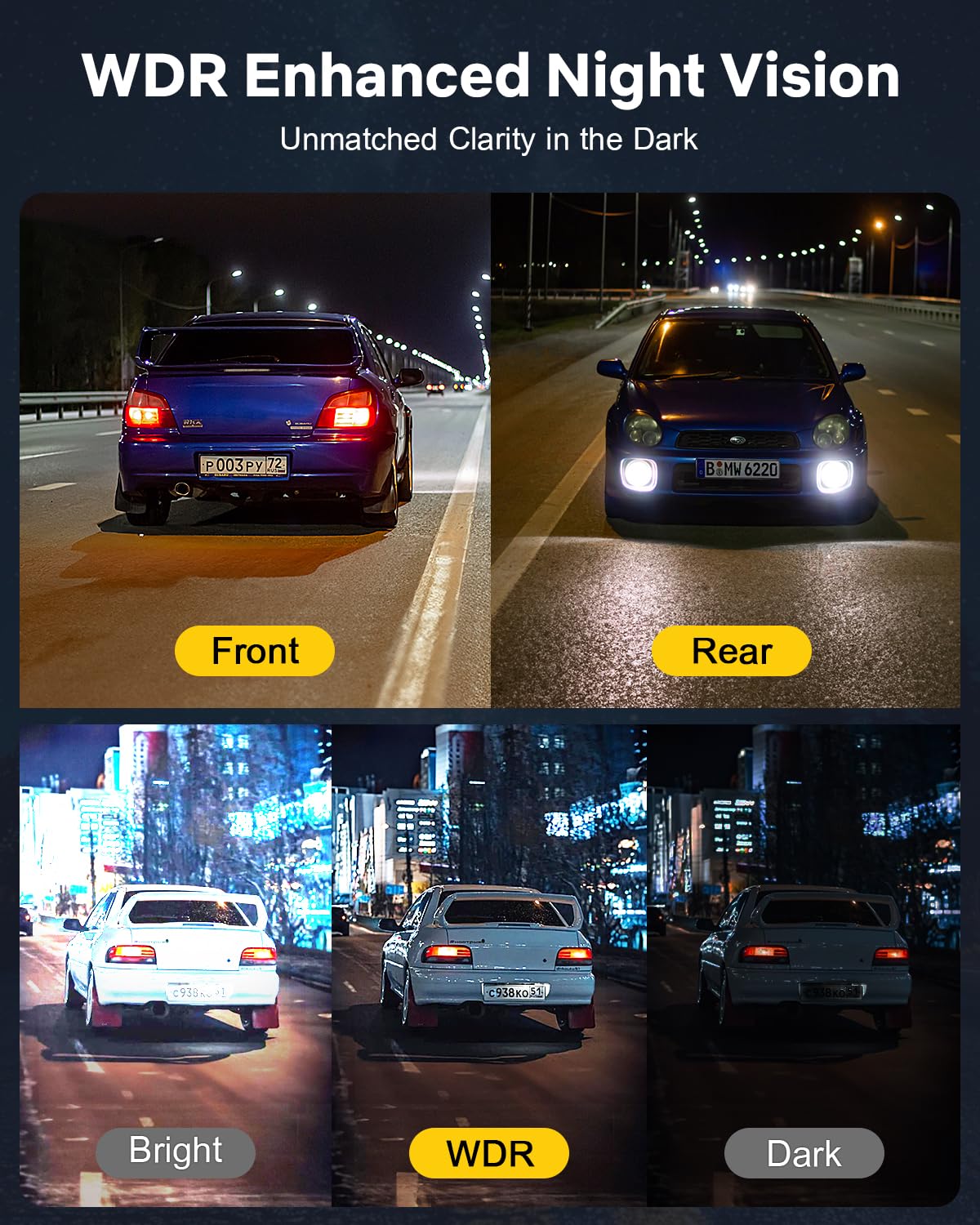 GKU 4K Dash Cam Front and Rear Camera, 3.18" Touch Screen, Dash Camera Built-in 5G WiFi & GPS, 4K+1080P Dashcams for Cars Support 512GB Max, Night Vision, 24H Parking Mode, G-Sensor (D700-CA)