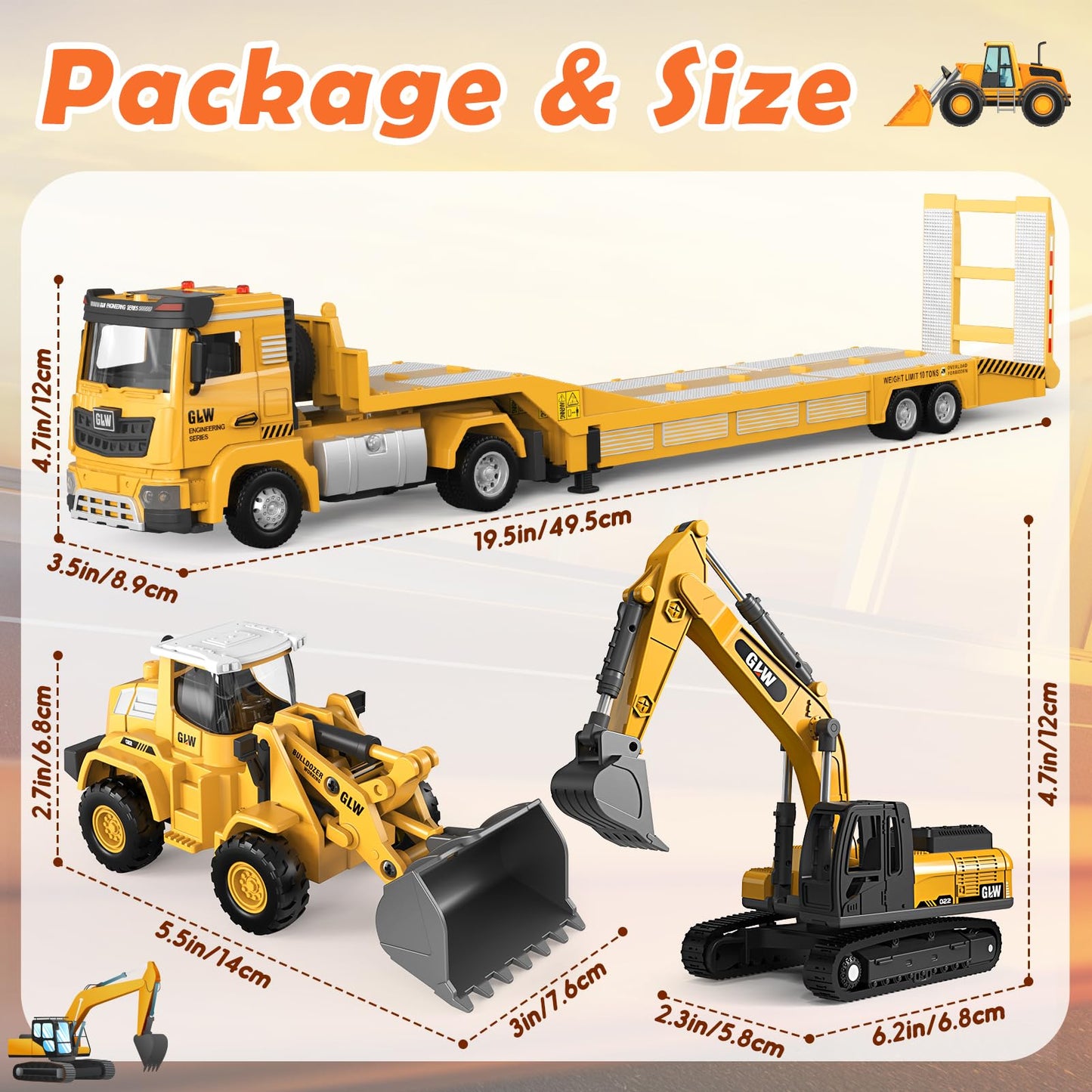 Construction Toys,Chardfun Construction Truck Set Toys for 3-9 Year Old Boys Vehicle Toys Truck Toy for Boys 4 5 6 7 8 Birthday Gift Toddler Toys