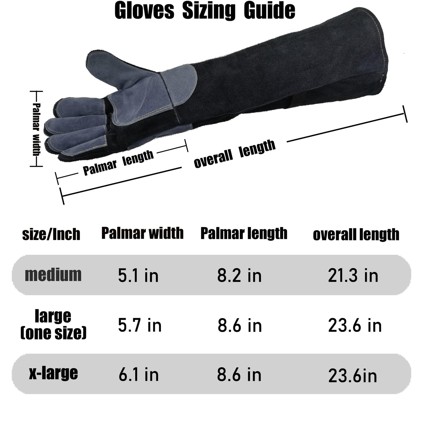 WZQH 23.6 Inches Leather Animal Handing Gloves. Multipurpose Pet Glove for Grabbing Reptile, Grooming, Trips to Vet. Puncture & Scratch Resistant, Bite Proof for Cat Dog Bird Falcon Livestock Snake