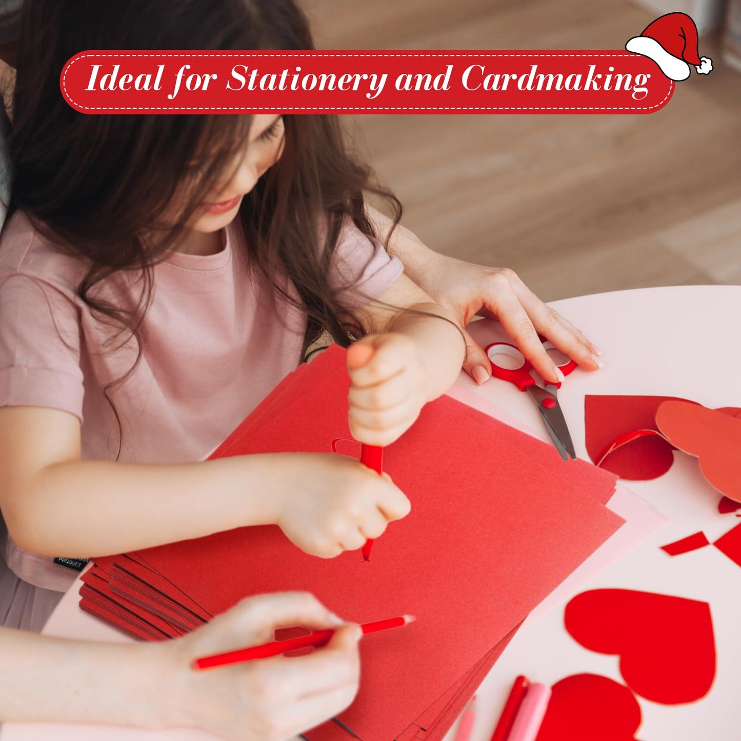 Ctosree 100 Sheets 12 x 12 Inches Cardstock Scrapbook Paper 180 GSM 65lb Cover 120 lb Thick Heavyweight Creative Card Making Supplies for Printer Invitations Menus Collection DIY Projects (Red)