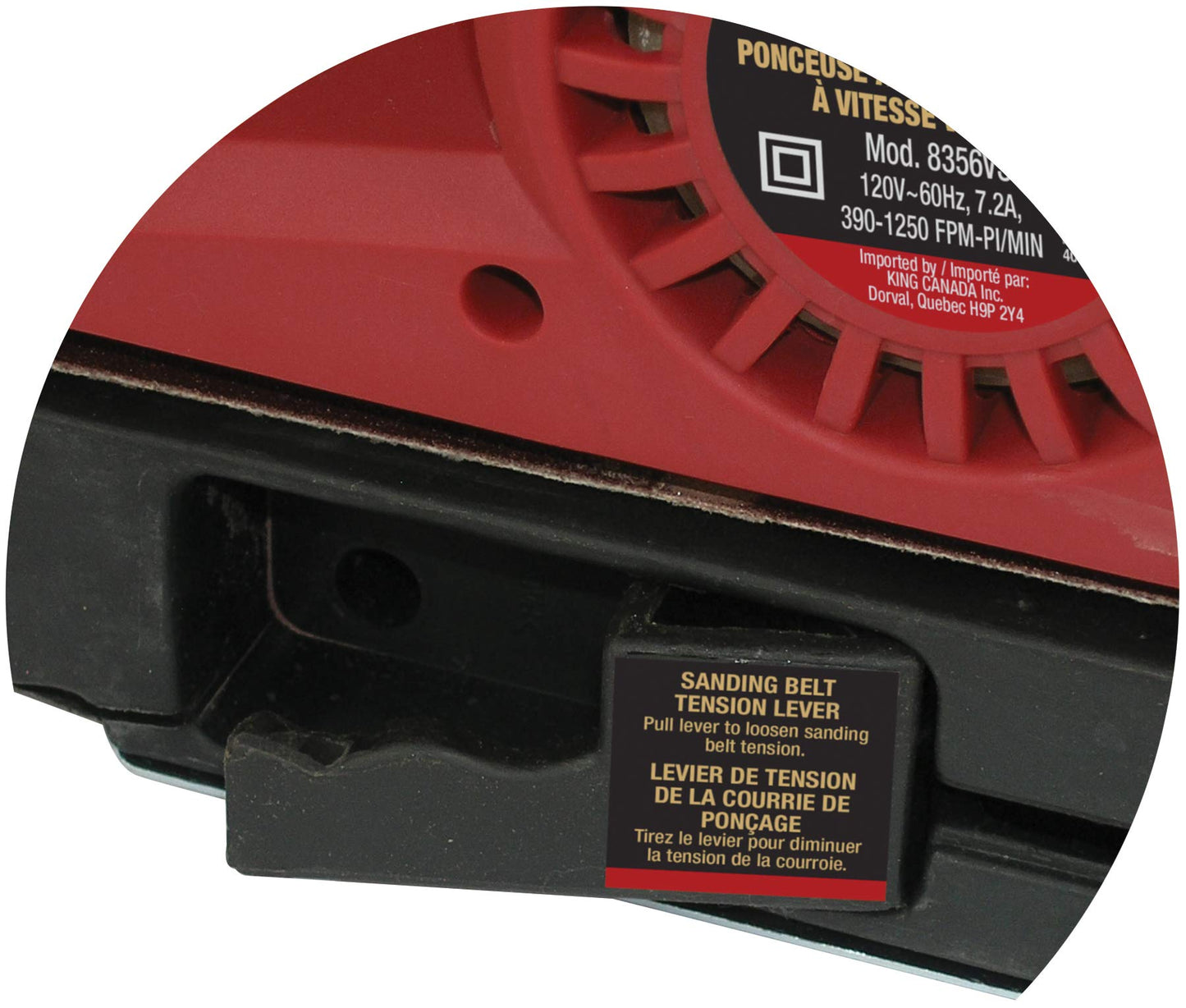 King Canada Variable Speed Belt Sander, 3-Inch x 21-Inch, Comes with 1 Sanding Belt and 1 Dust Bag (8356VS)