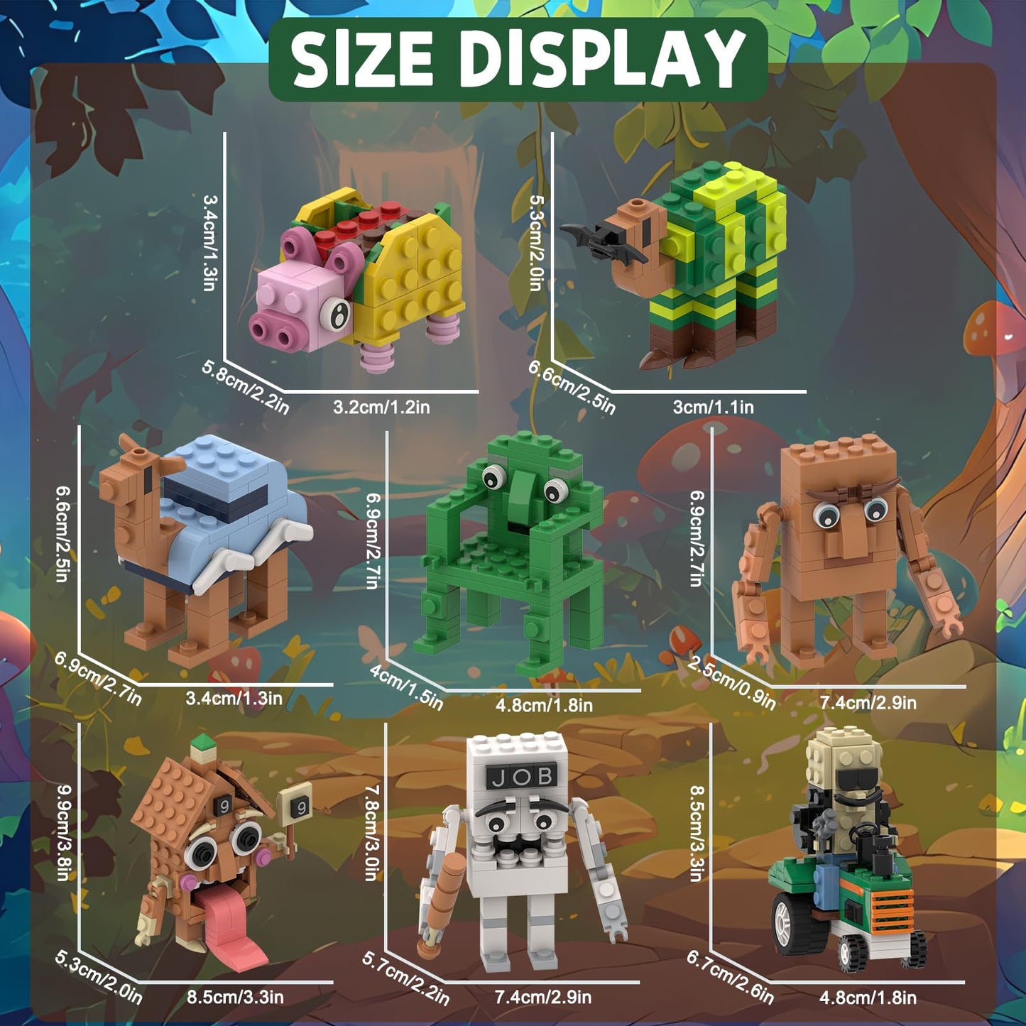 Myth Qholve Italian Brain Rot Unique Cartoon Characters Building Blocks 8 in 1 Educational & Entertaining Gift Idea for Adults