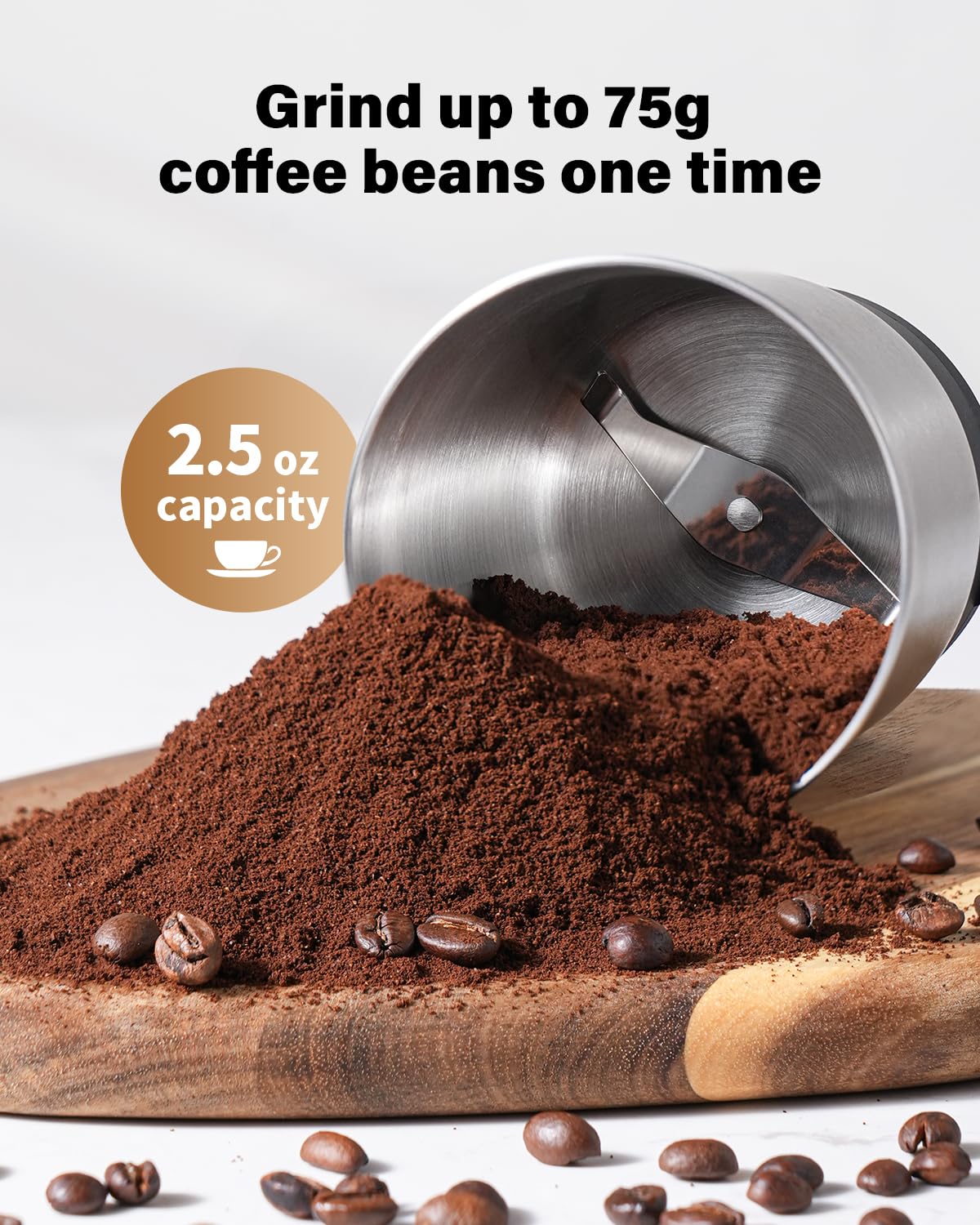 SHARDOR Coffee and Spice Grinder Electric, Coffee Bean Grinder with 2 Removable Stainless Steel Bowls for Spices, Herbs, Nuts and Seeds, Black