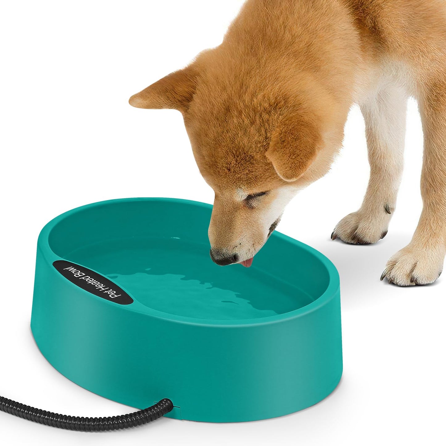 KEKELAN Heated Water Bowl for Dogs Cats Chickens Ducks in Winter Large Capacity Outside Water Dish for Outdoor Animal Pets Thermal Feeding Bowl with Thermostatic Control and Chew Resistant Cord