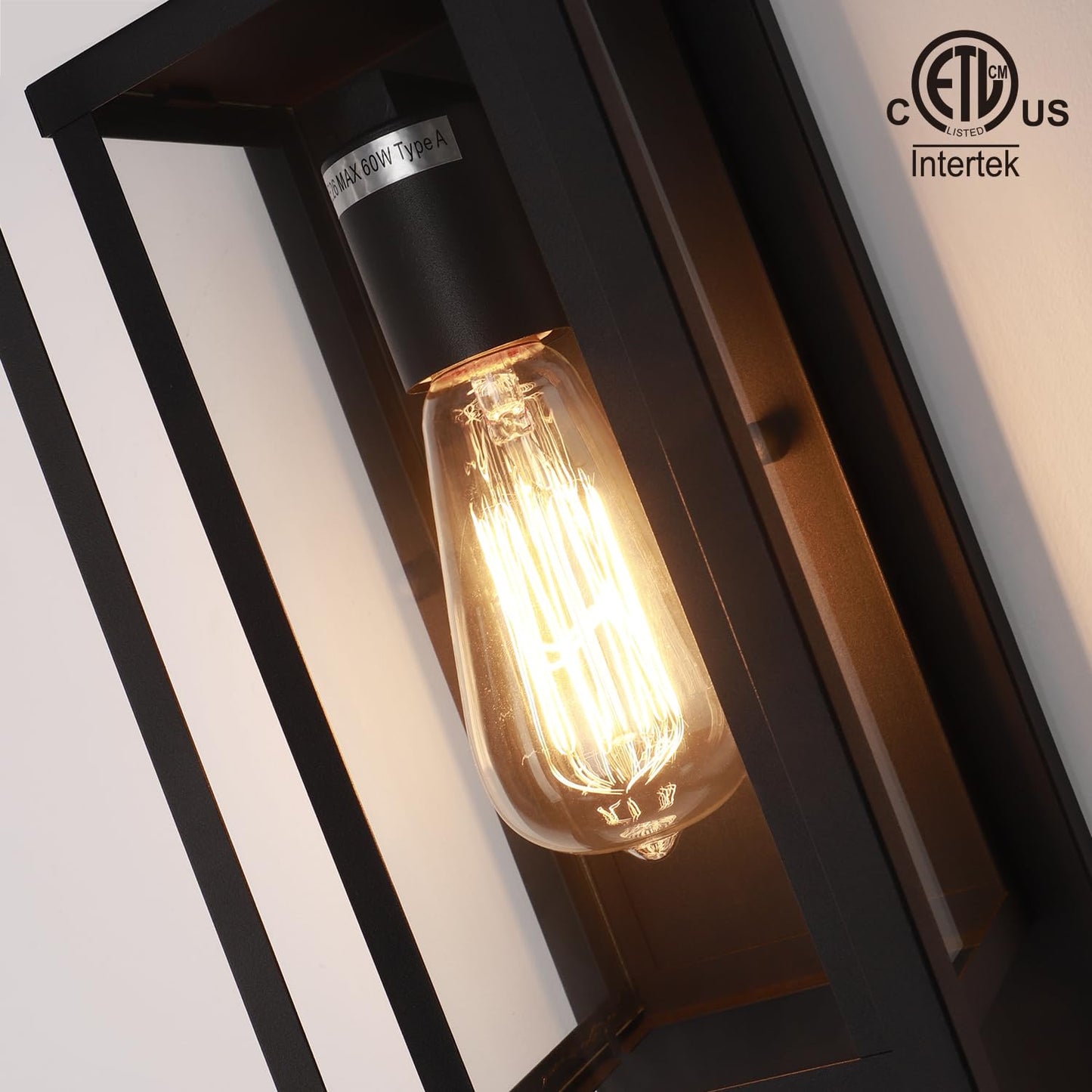mirrea 14" Classic Outdoor Wall Sconce 1 Light in Matte Black Rectangular Metal Frame and Clear Glass Shade Waterproof Porch Light Patio Light