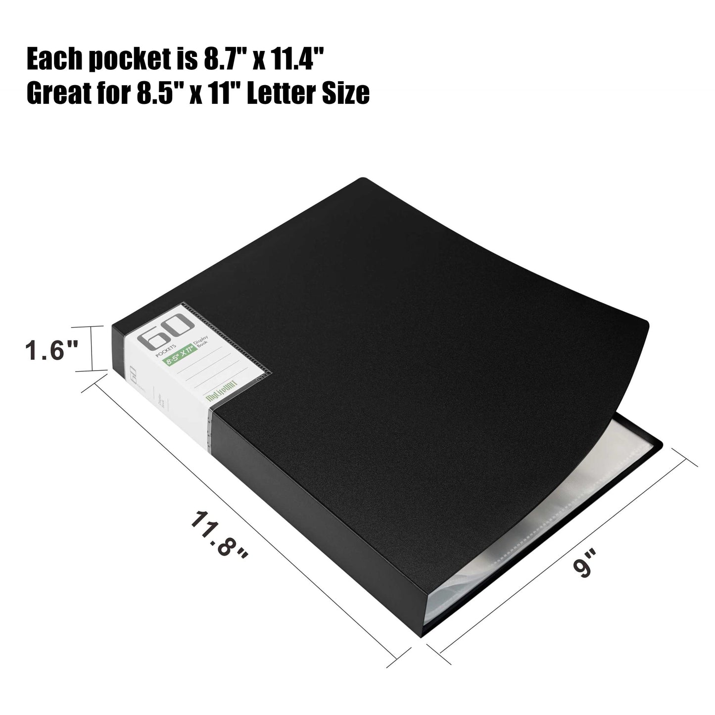 MyLifeUNIT Professional Binder with Plastic Sleeves, 60 Pockets Displays 120 Pages, 4 Pack Presentation Books Portfolio Folder for Artwork, Documents, Recipes
