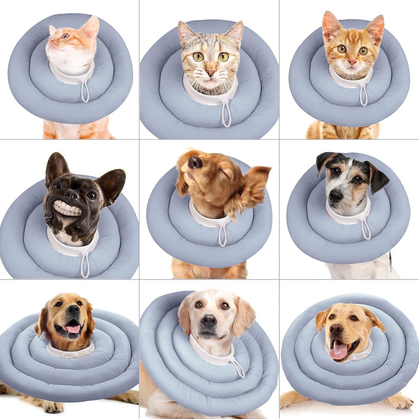 IDOMIK Dog Recovery Collar, Waterproof Soft Dog Cone After Surgery, Comfy Protective Elizabethan Collar Alternative for Dogs Cats, Adjustable Pet Neck Donut Cone Anti-Licking Biting Wounds