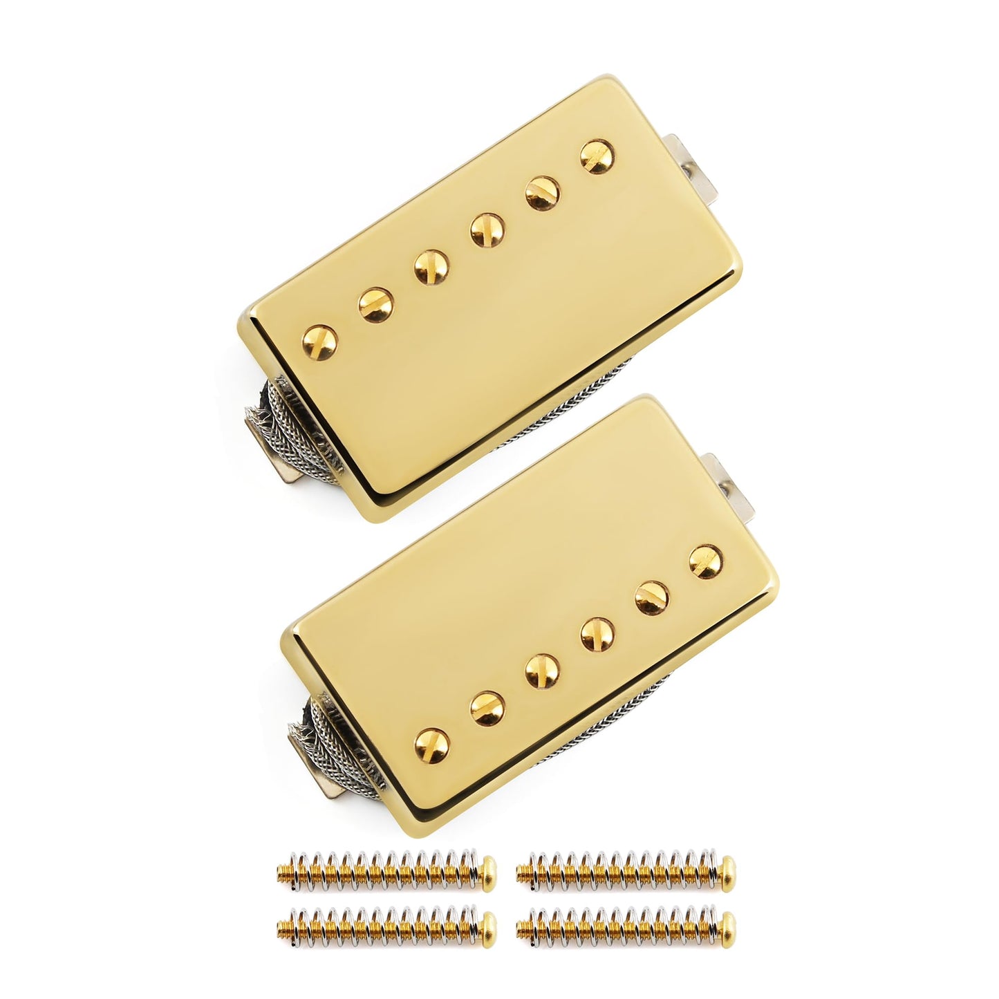 FLEOR Alnico5 Guitar Humbucker Pickup Set Golden Bridge & Neck Pickups Compatible with LP style Guitar Part