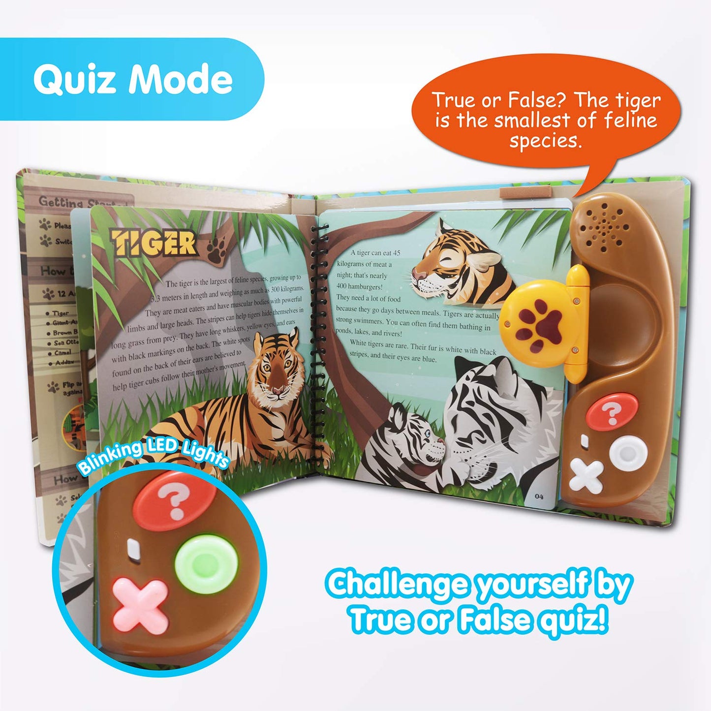 BEST LEARNING Book Reader Animal Kingdom - Talking Animal Sound Kids Book with Quiz Games for Kids Ages 3 to 8 Years Old - Boys and Girls Animal Lovers Birthday Present