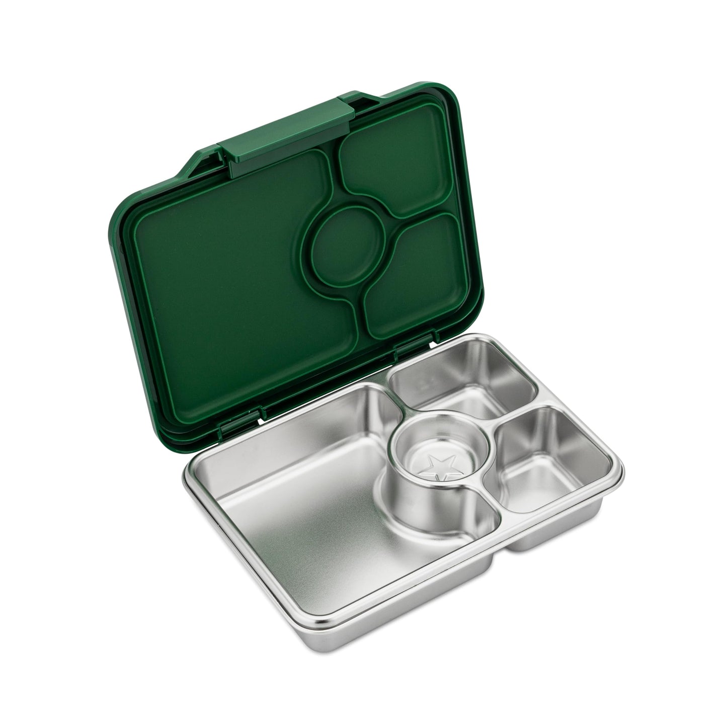 Yumbox Prêt Stainless Steel Bento Box with Leakproof Lunch Container, Sandwich Friendly Tray, Lunch Box for Kids, Adults, Travel (Dublin Green)