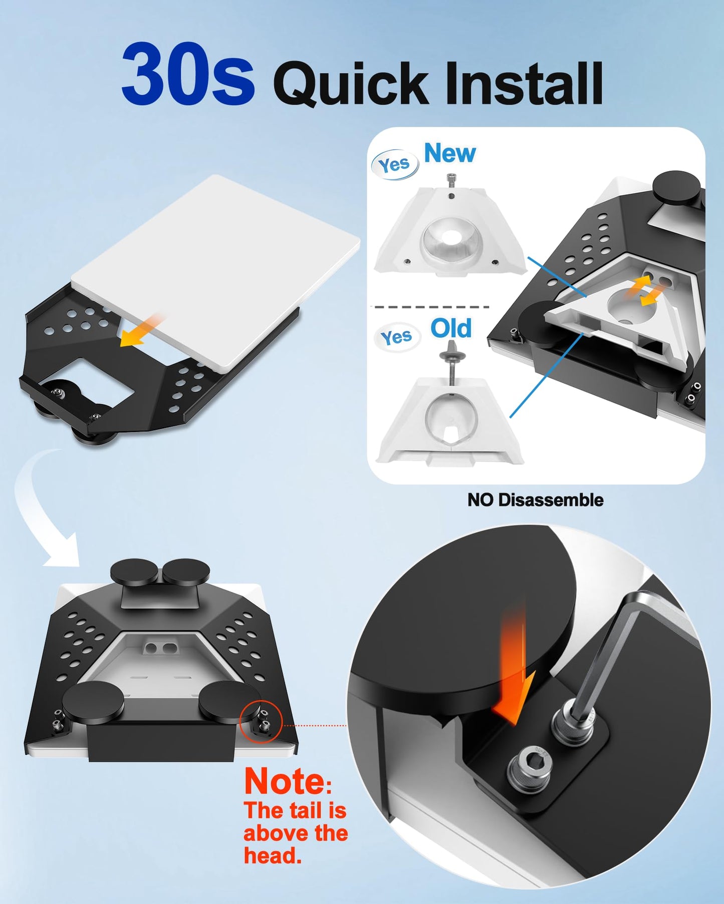 for Starlink Mini Mount, Magnetic Starlink Mini Car Mount Base Suction Cup Accessories Truck RV Flat Rack Roof Sunroof Kit Boat V4，for Camping, High-Speed & Extreme Conditions (Black)