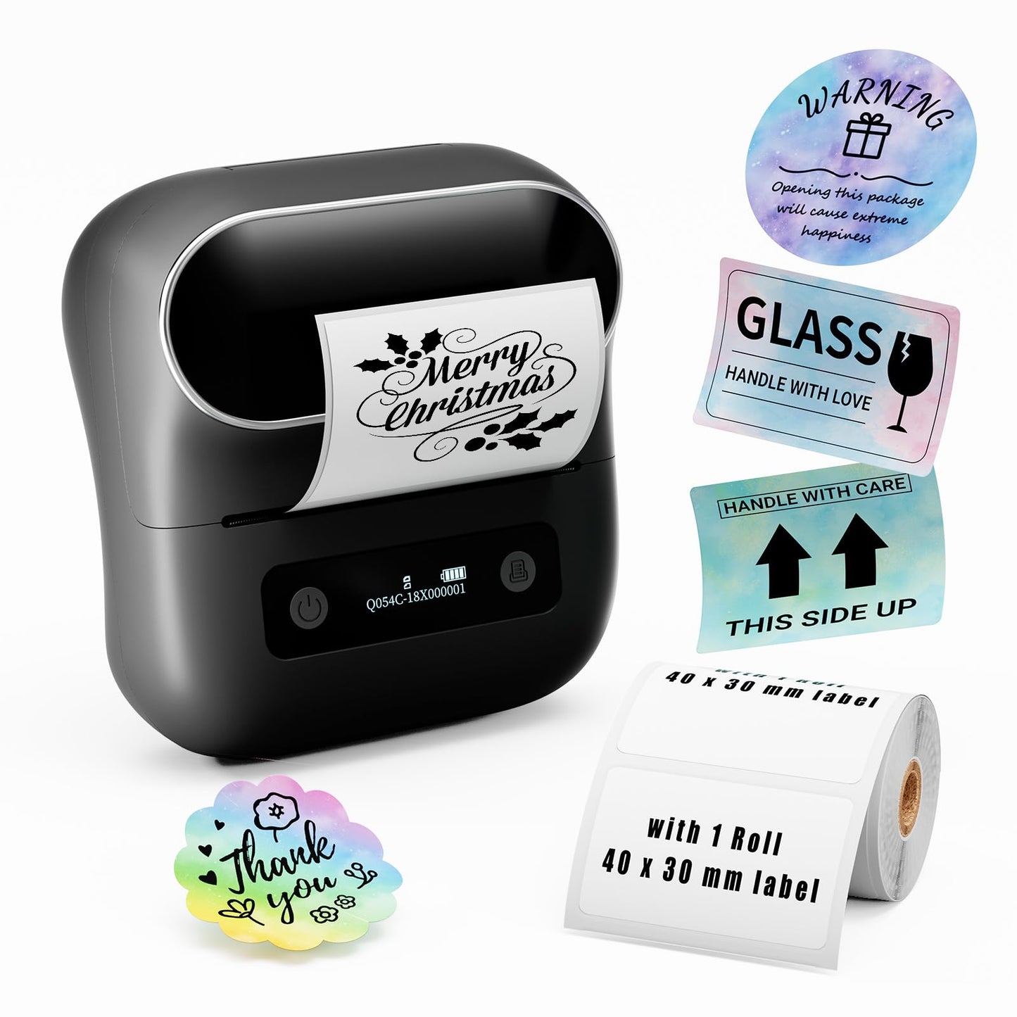 ItriAce M220 Label Printer, 3 Inch Label Maker, Thermal Barcode Printer for Halloween, Name, Address, Labeling, Mailing, Home, Office, Small Business, Compatible with Phones & PC, with 100 Labels