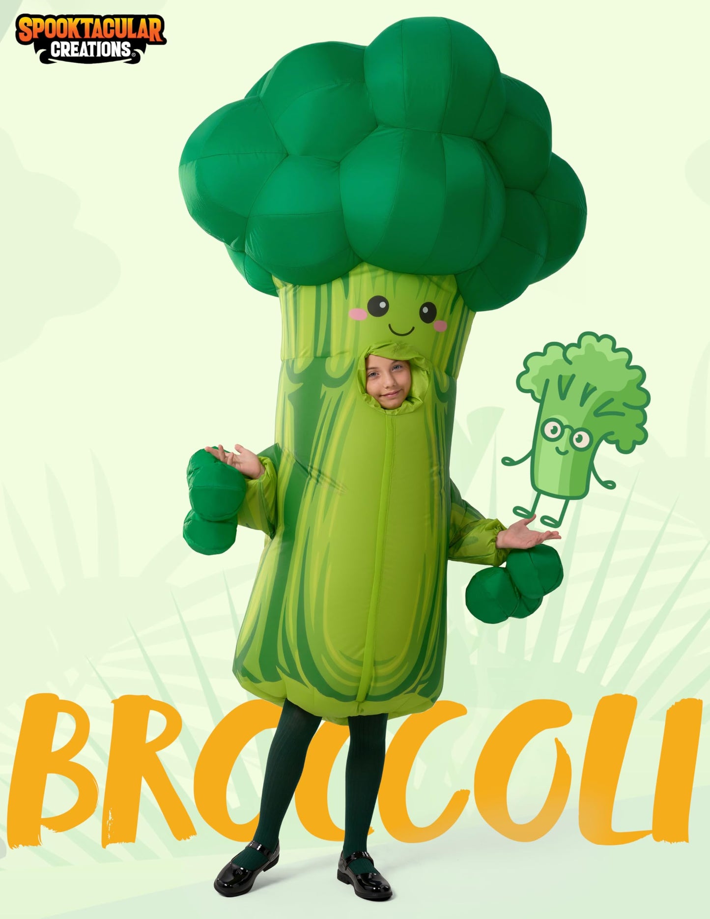 Spooktacular Creations Kids Halloween Inflatable Costume, Broccoli Blow Up Costume for Halloween Cosplay Themed Party