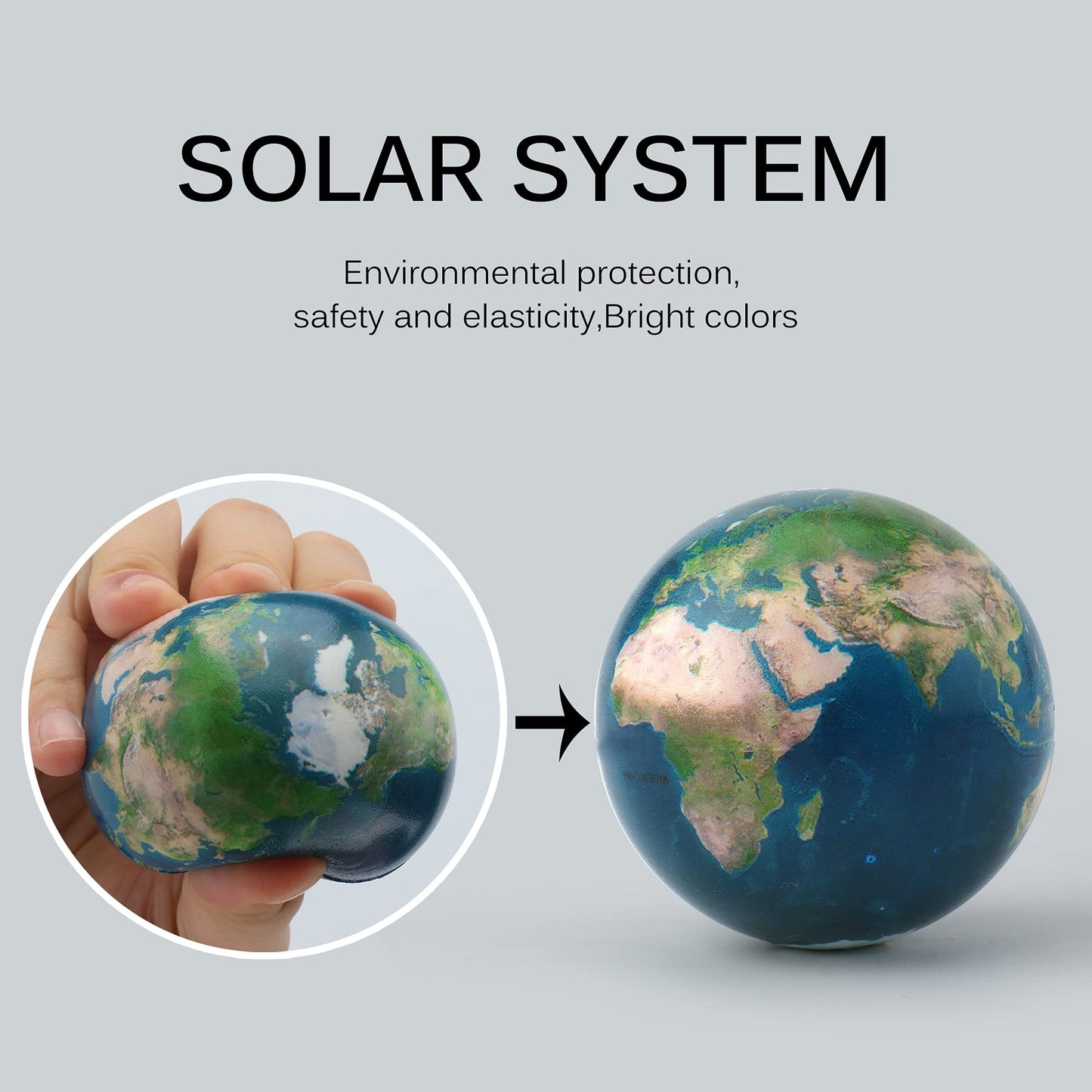 Solar System Planets Stress Balls Toys for Kids, Adult, Space Astronauts Toy, STEM Educational Sensory Toys for Autistic Children Non-Toxic, with 16 Spaceballs, 2 Astronauts, 1 Mesh Storing Bag