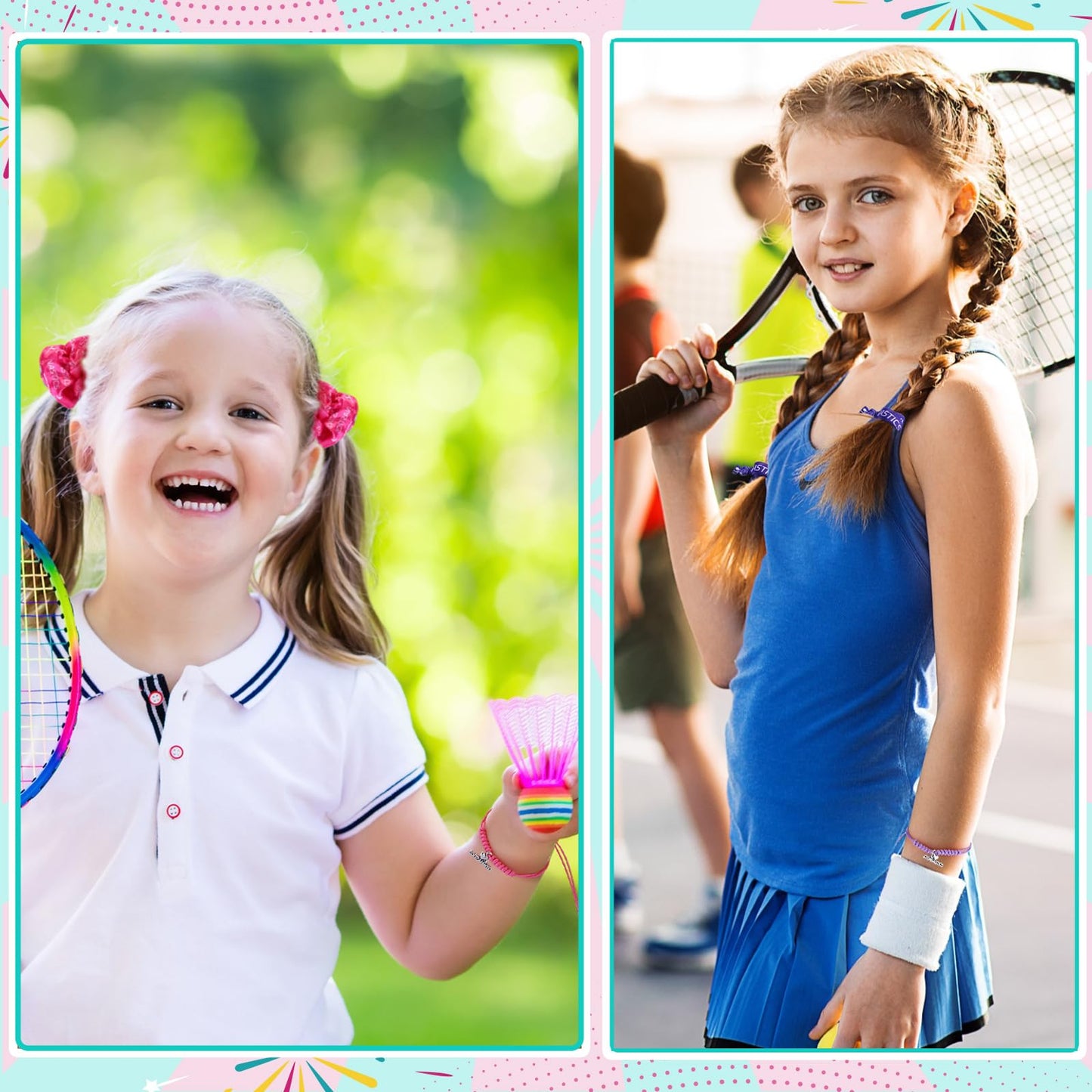 Abbylike 60 Pcs Gymnastics Party Favors 12 Dance Makeup Bag 12 Gymnastics Charm Bracelet 12 Girls Dance Hair Scrunchies 12 Sports Elastics Hair Ties 12 Gymnastics Keychains for Gift Birthday Supplies