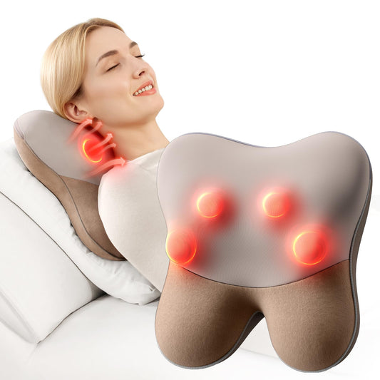 BOB AND BRAD Back Massager with Heat, Neck Massager orange
