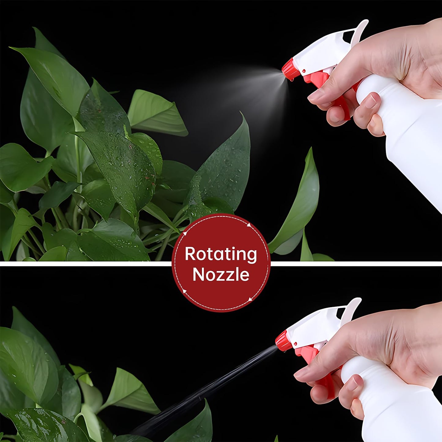 12 Pack Plastic Spray Bottles, 16 oz/ 500 ml Refillable Empty Spray Bottle, Leakproof Adjustable Nozzle Stream/Mist Sprayer Bottle for Gardening, Hair, Plant