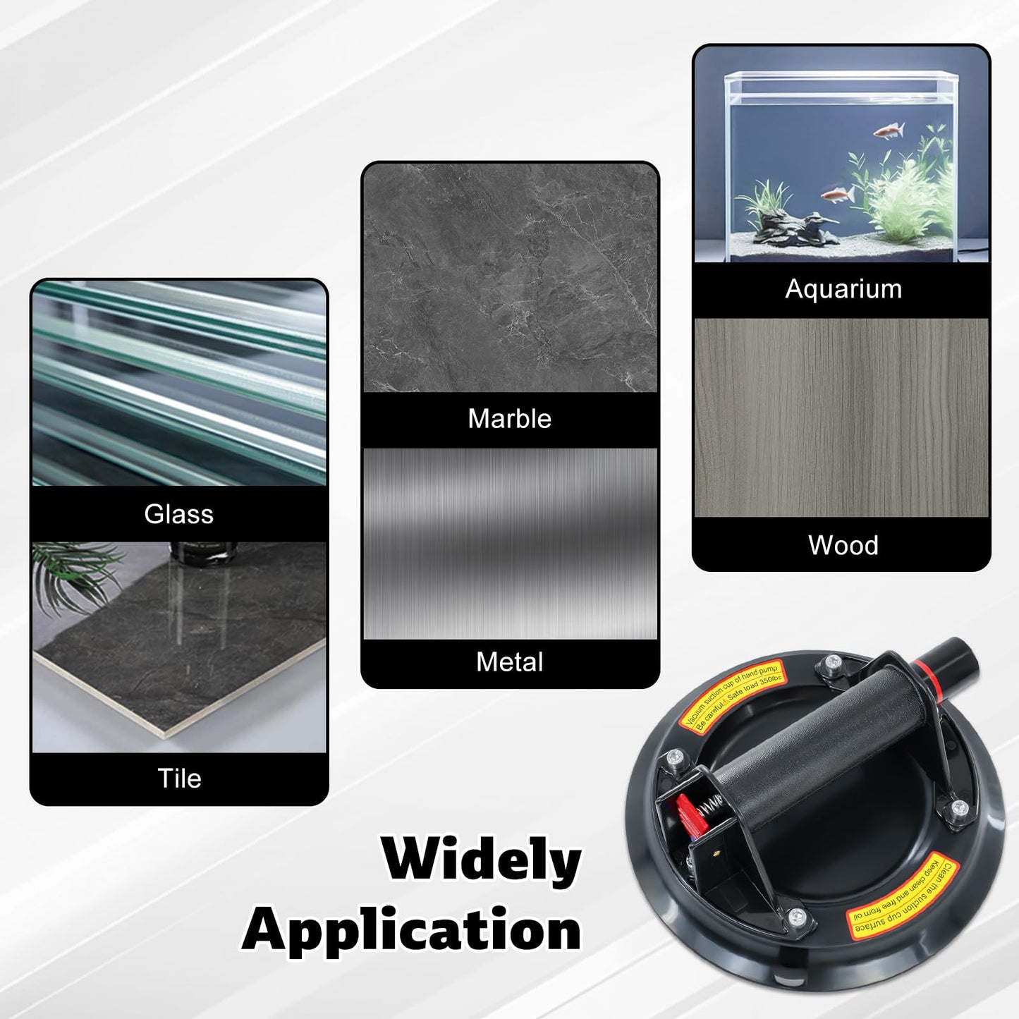 8" Heavy-Duty Glass Suction Cups 2 Pack with Carrying Case - Industrial Tile Suction Cup Tool for Lifting Large Glass, Granite, Windows & Windshield | 700 lbs Capacity Vacuum Suction Cup Lifter