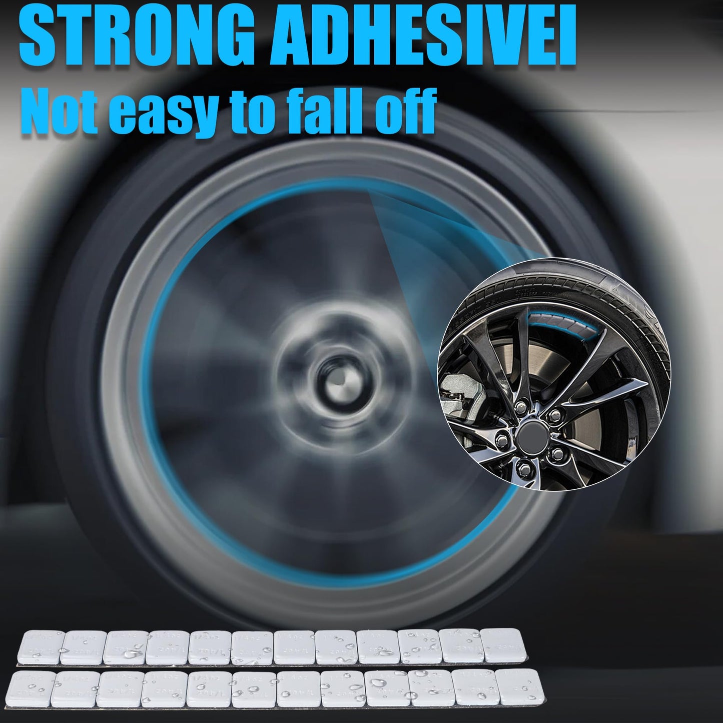 EOTH 0.25 Oz Gray Adhesive Backed Wheel Weights (715pcs, 5kg), 1/4 Oz Stick on Wheel Weights for Cars, Trucks, SUVs, Motorcycles