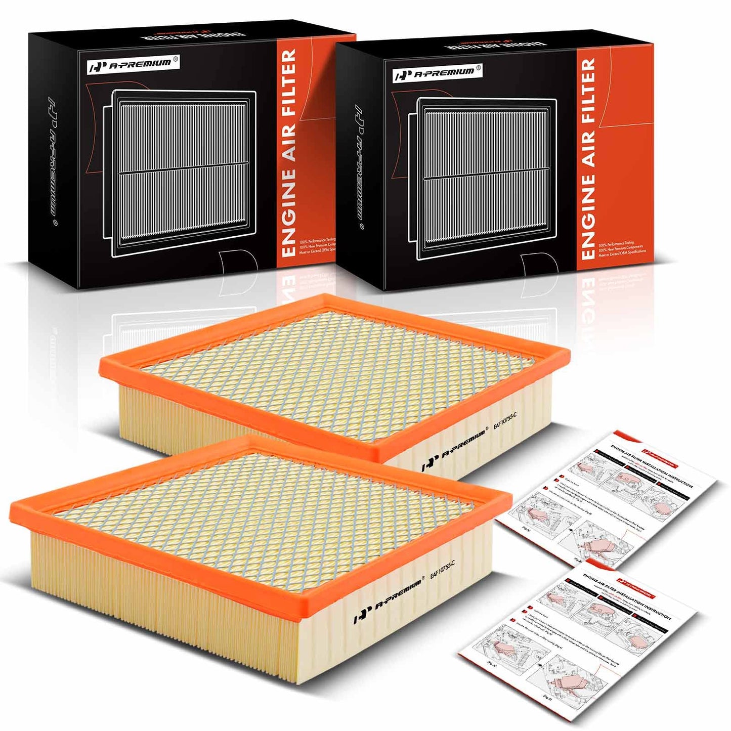 A-Premium 2-PC Engine Air Filter Compatible with Toyota, Dodge, Jeep & Lexus Models - Camry, Highlander, Avalon, Sienna, Durango, Grand Cherokee, ES350, NX300, RX350 - Replace# 17801-0P050