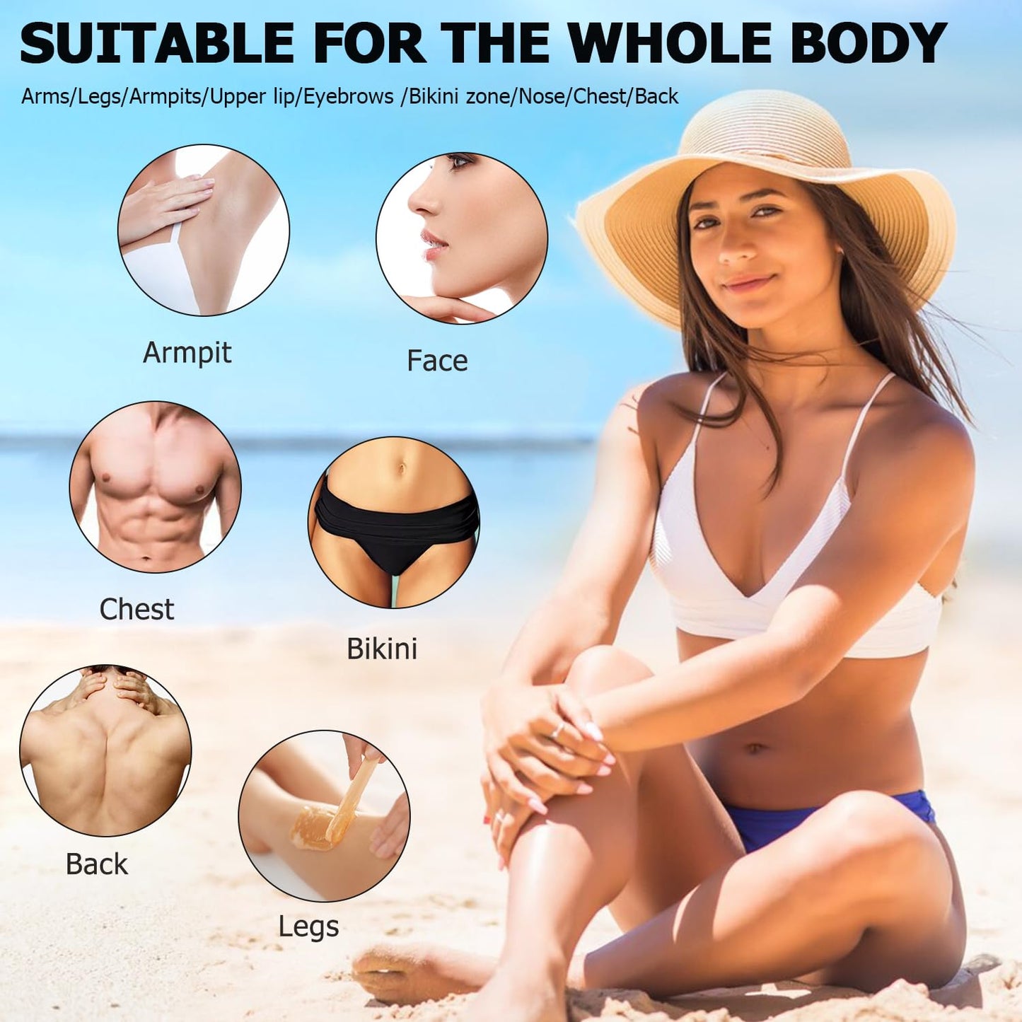 Professional Dual Wax Warmer for Hair Removal, Double Electric Wax Heater Machine with 150pcs Wax Sticks-Wax Pots with Adjustable Fahrenheit Dial for Facial Skin Body SPA Salon Equipment