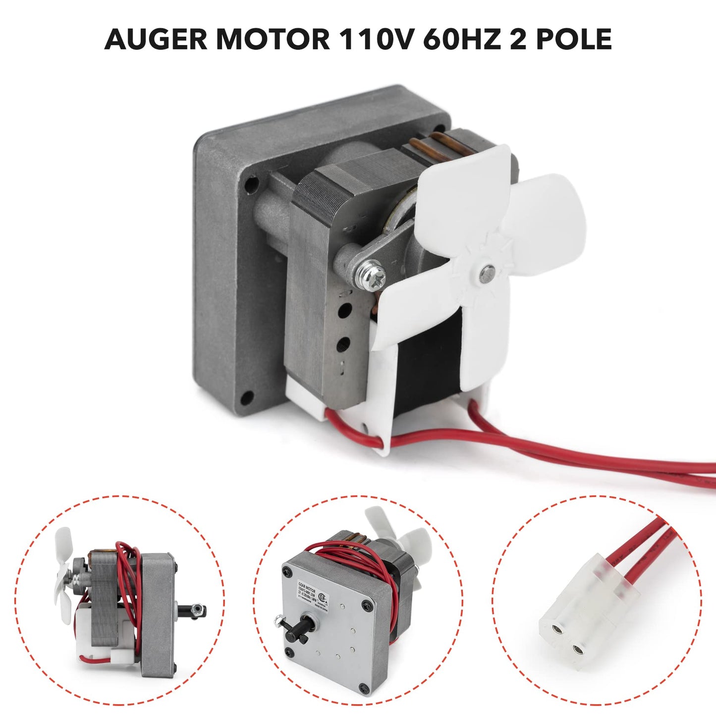Stanbroil Grill Auger Motor Replacement for Pit Boss/Traeger Wood Pellet Grills, Universal Auger Drive Motor Pellet Grills Replacement Parts, AC120V 60Hz 2 Pole