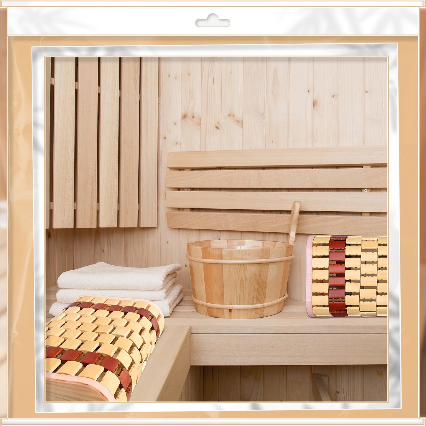 2 Pack Bamboo Sauna Headrest Pillow Natural Wood Sauna Backrest Sauna Neck Rest for Head Support Cool Room Spa Gym Sauna Accessories Steam Rooms Hollow Pillow for Household Relaxing Rest Body