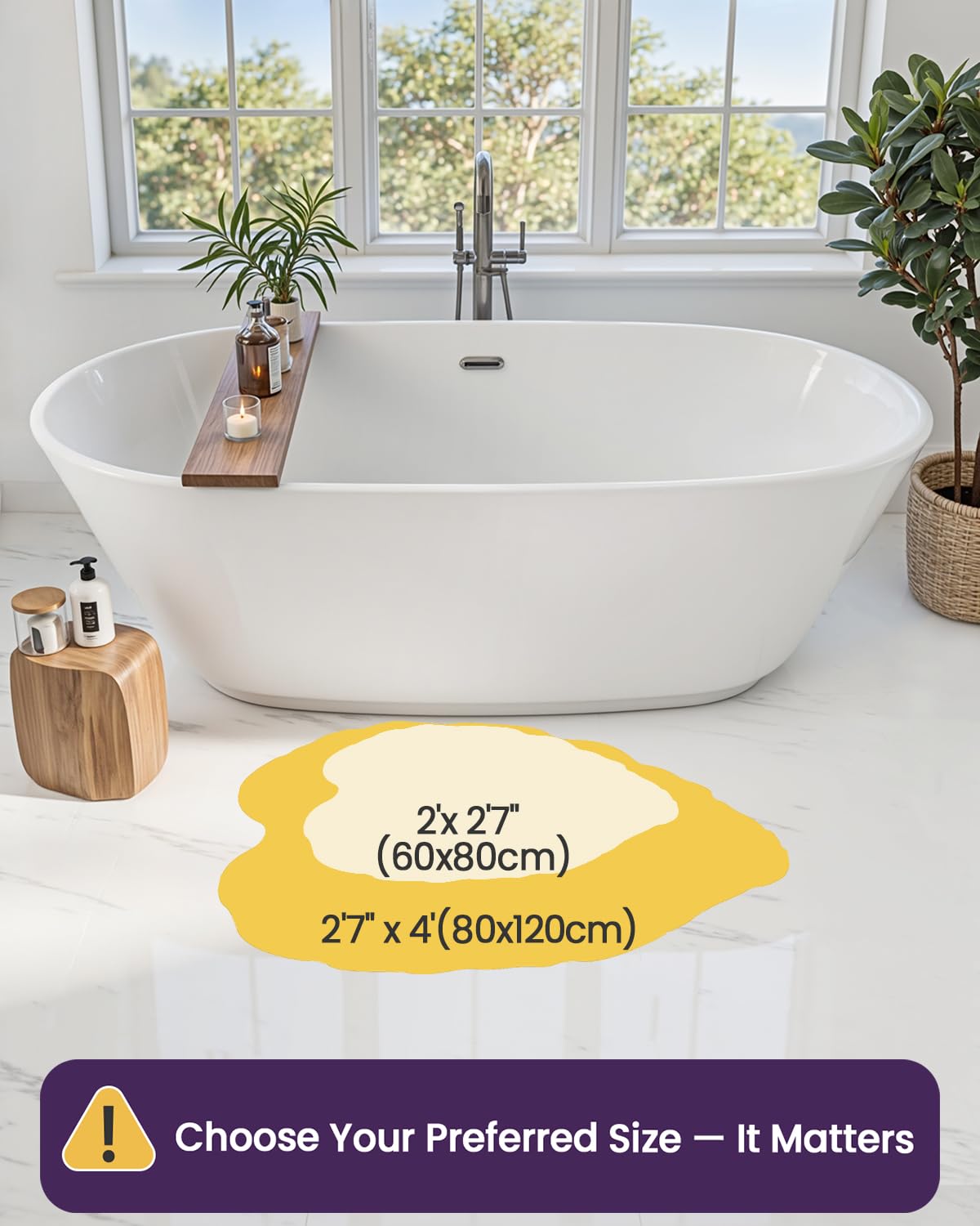 DEXI Bath Mat Leaf Plant, 31.5x47 Soft Absorbent Bathroom Rug with Non Slip Backing, Microfiber Washable Floor Carpet Bathmat for Sink, Living Room, Monstera Green