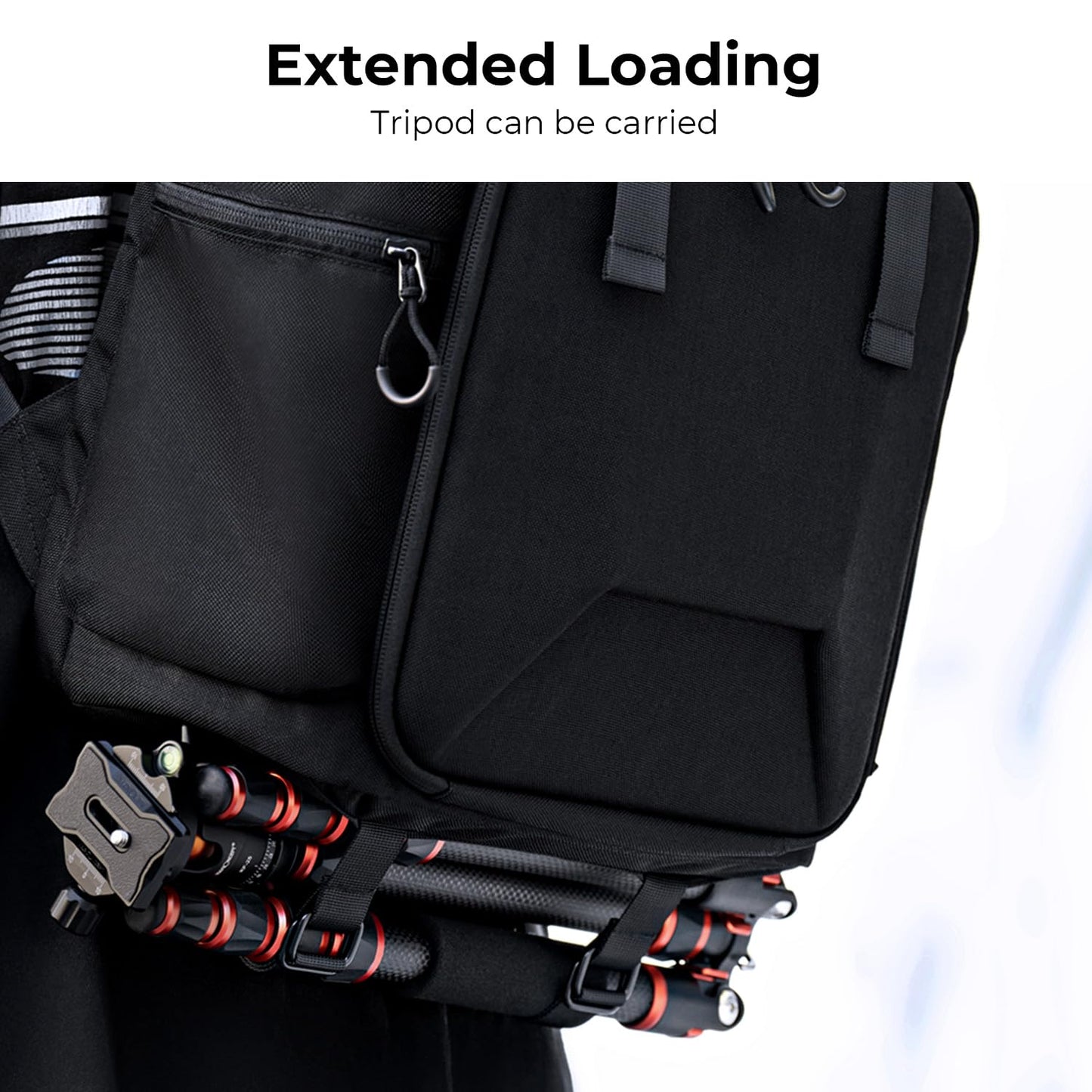 K&F Concept Camera Backpack, Hard Shell Camera Bag, Large Capacity Photography Backpack with 15.6" Laptop Compartment & Tripod Holder & Rain Cover, Backpack for DSLR SLR Cameras and Accessories