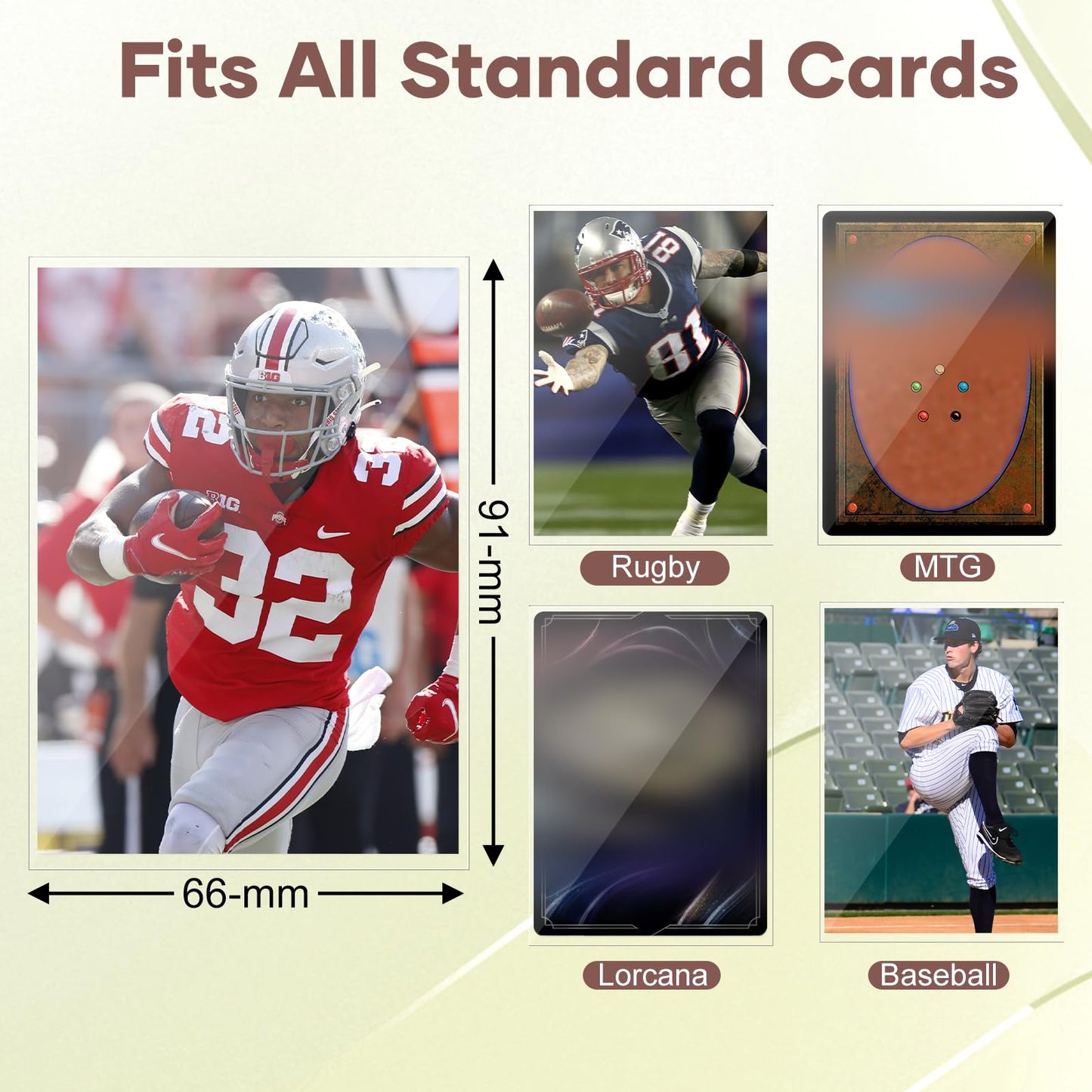 1200 Counts Card Sleeves, Clear Trading Card Sleeves, Ultra Soft Hockey Cards Sleeves, Plastic Card Protector for Standard Cards Fit for MTG, Hockey, Sports, Game Cards