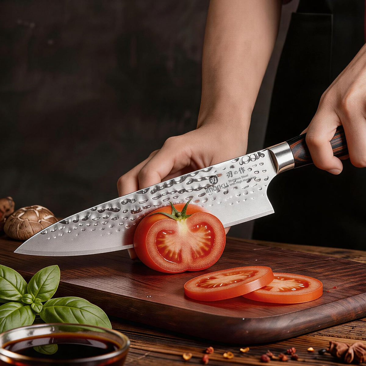 imarku Damascus Chef Knife 8.5 Inch, VG-10 Steel Core, 67-Layer Razor Sharp Blade, 12–15° Hand-Polished Edge, Premium Japanese Chef Knife, Ideal Gift for Home Cooks & Cooking Enthusiasts