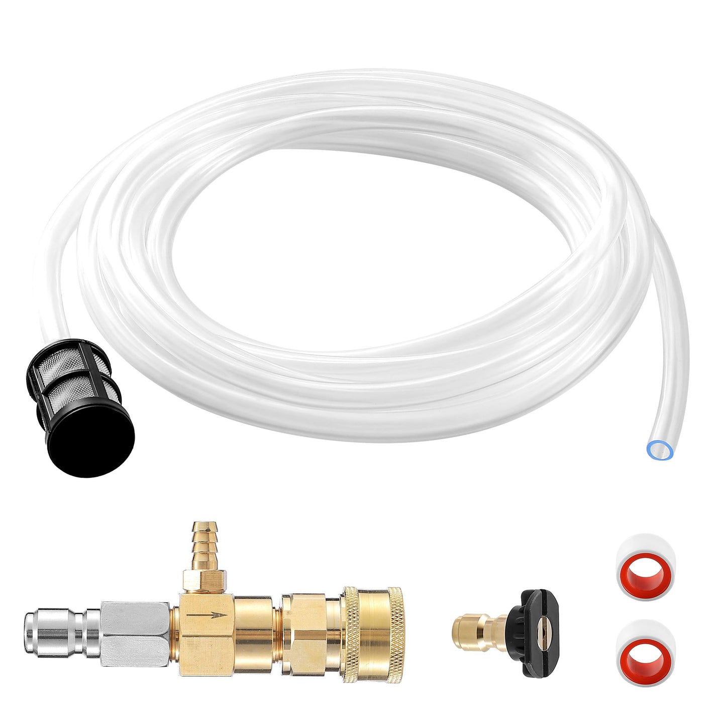 JOEJET Downstream Injector for Pressure Washer, Fixed Chemical Injector Kit with 3/8 Inch Quick Connect, 3-5 GPM