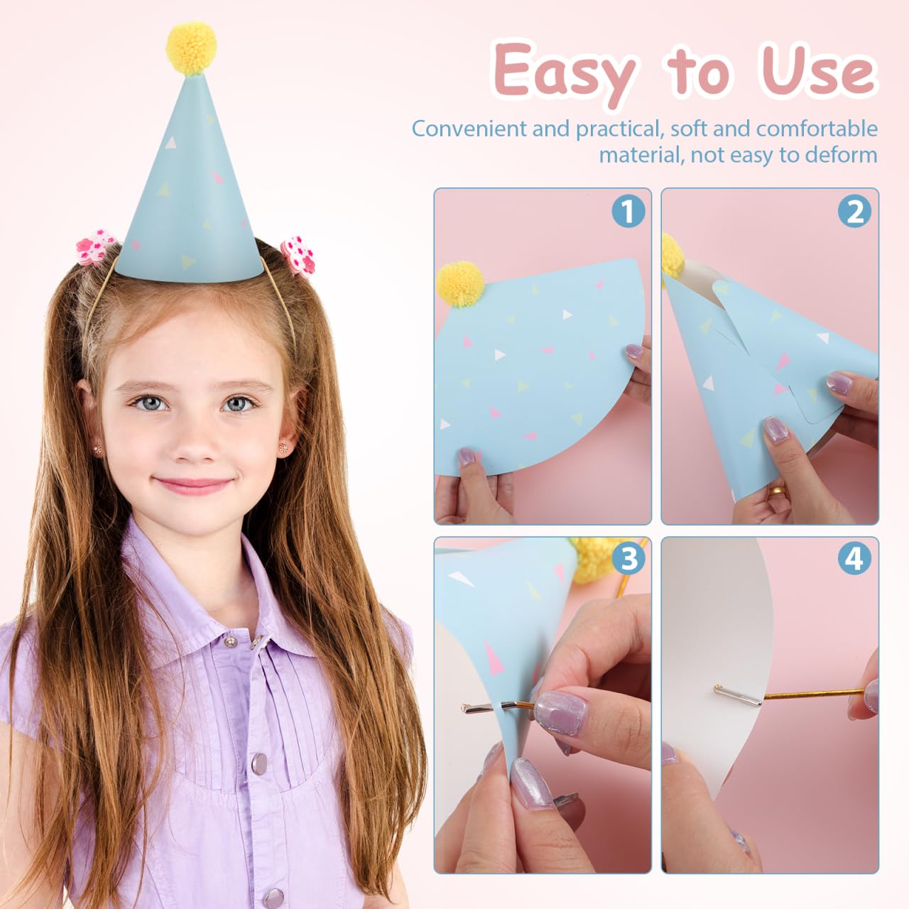 FOYTOKI 16pcs Birthday Hat Party Hats for Stuffed Animals Stuffed Cap Pastel Reusable Party Supplies for Celebrations and Festivals